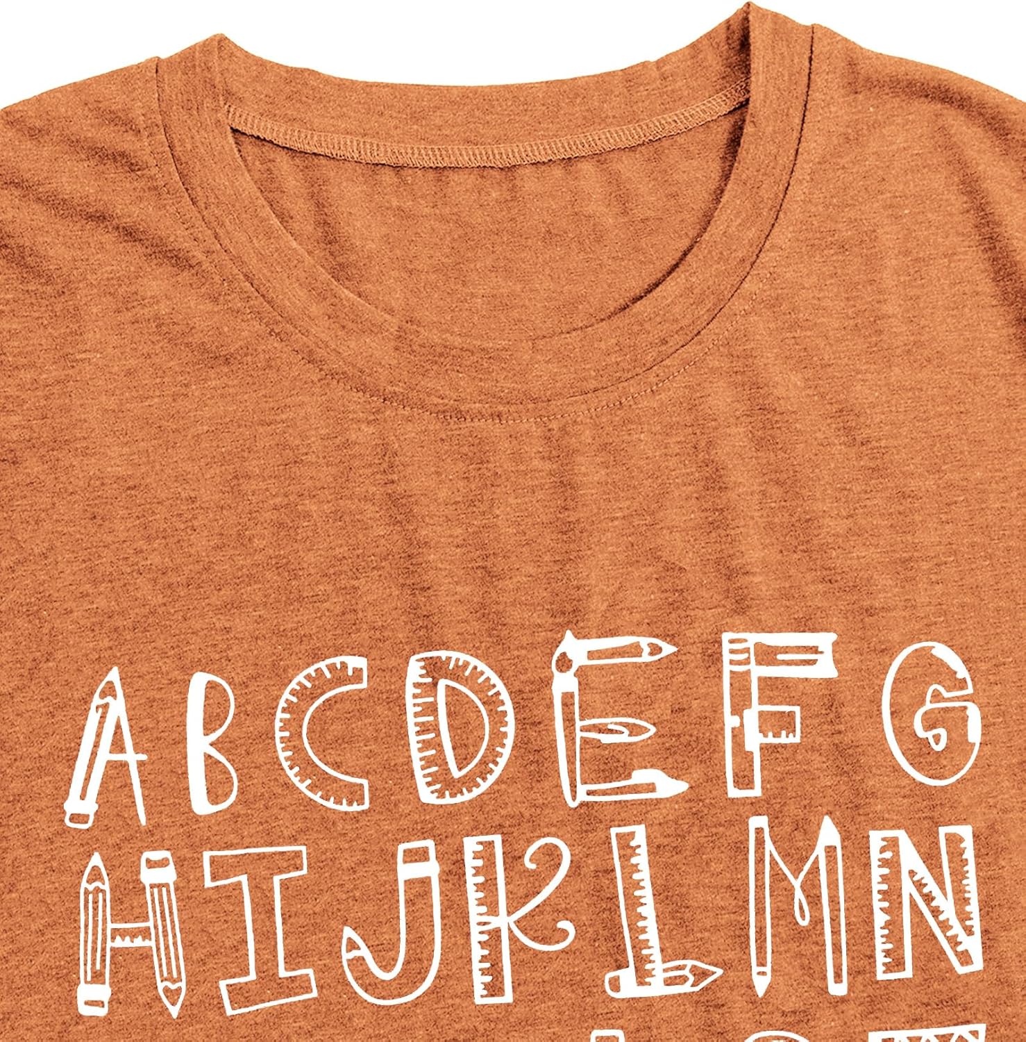 Plus Size Teacher Shirt Women Teaching Tshirt ABC Alphabet Graphic Tee Tops Teachers Gift T-Shirt - Image 6