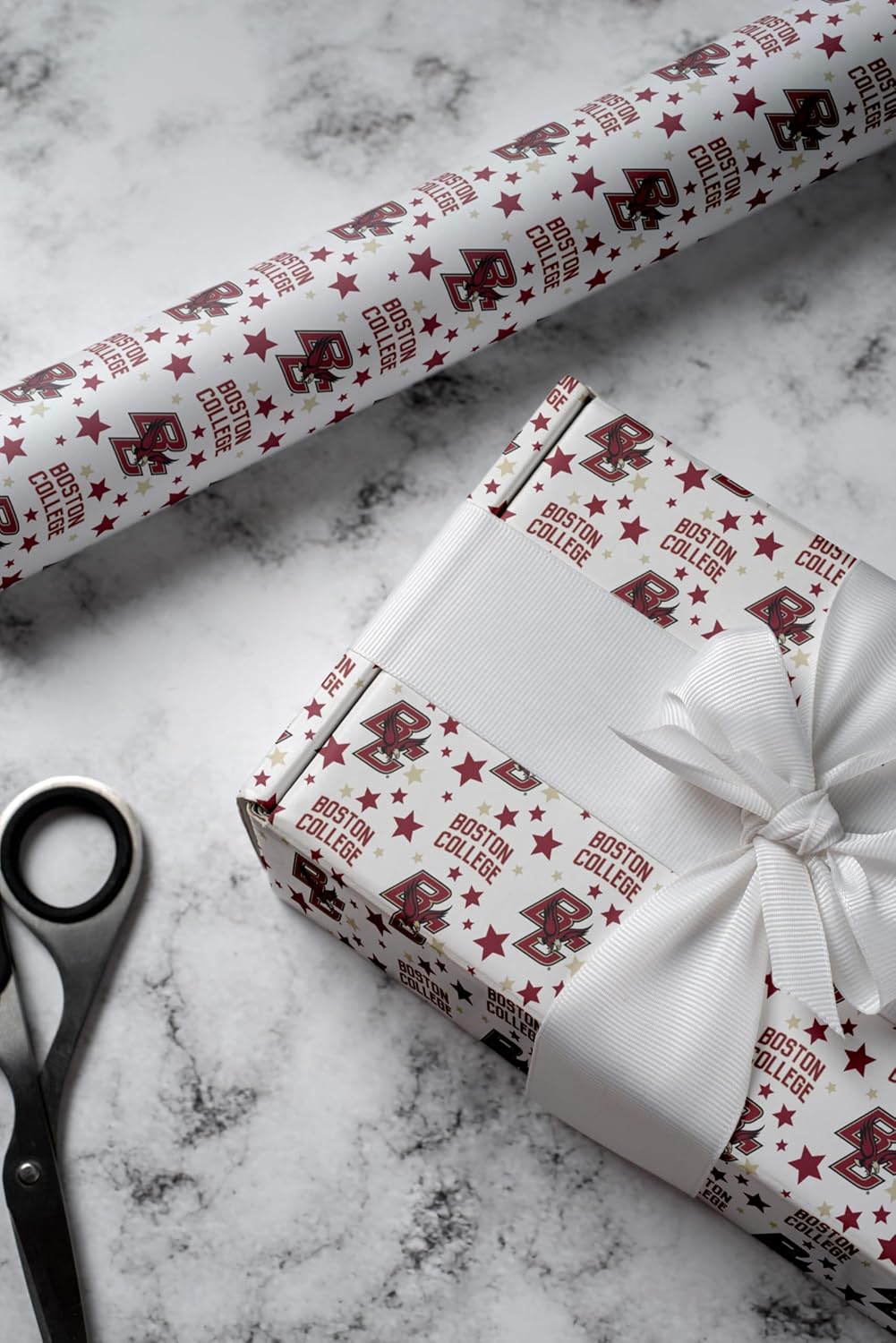 ONDEMAND FAN NCAA Wrapping Paper with Spirit Starscape design (Boston College Eagles,Wrapping Paper 30" x20')