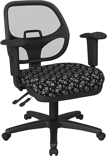 Miniatura 21 de Office Star ProGrid - Silla de oficina ergonómica ajustable con soporte lumbar integrado y brazos acolchados, color negro icono Negro (Icon