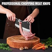 Vista 2 de ENOKING 7.1″ Cuchillo de Carnicero y Cuchillos de Chef – Acero Inoxidable de Alto Carbono Forjado a Mano, Mango Completo para Cocina y Corte