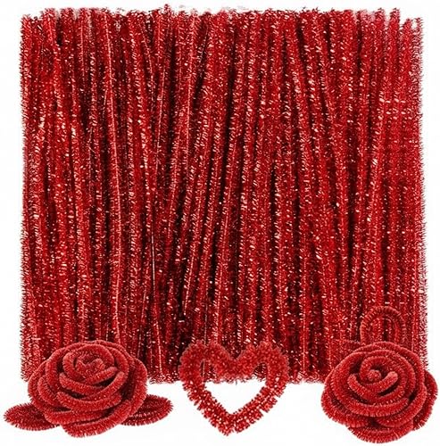 Miniatura 39 de Caydo 300 piezas de limpieza de tuberías verde oscuro, suministros de manualidades, tallos de felpilla para proyectos de manualidades, decoraciones