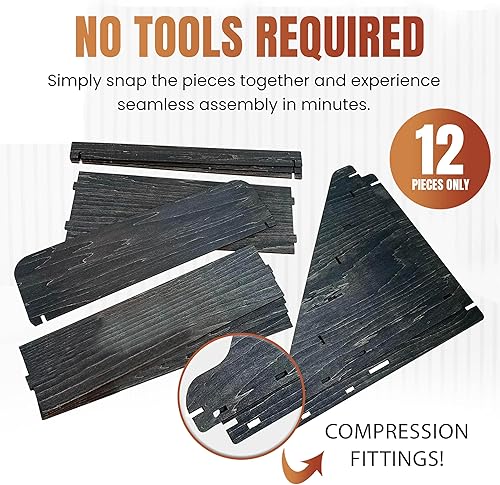 Miniatura 7 de Soporte de Mesa de Exhibición Portátil de Madera Quemada para Mostrador con Elevador de 3 Escalones para Ferias de Artesanías, Mercados de Ébano