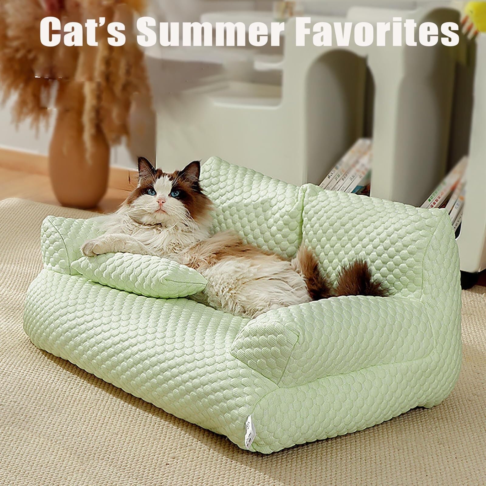 Cama refrescante de verano para perros, cama de seda fría para perros y gatos pequeños, medianos y grandes, transpirable, lavable, sofá de verano para mascotas con parte inferior