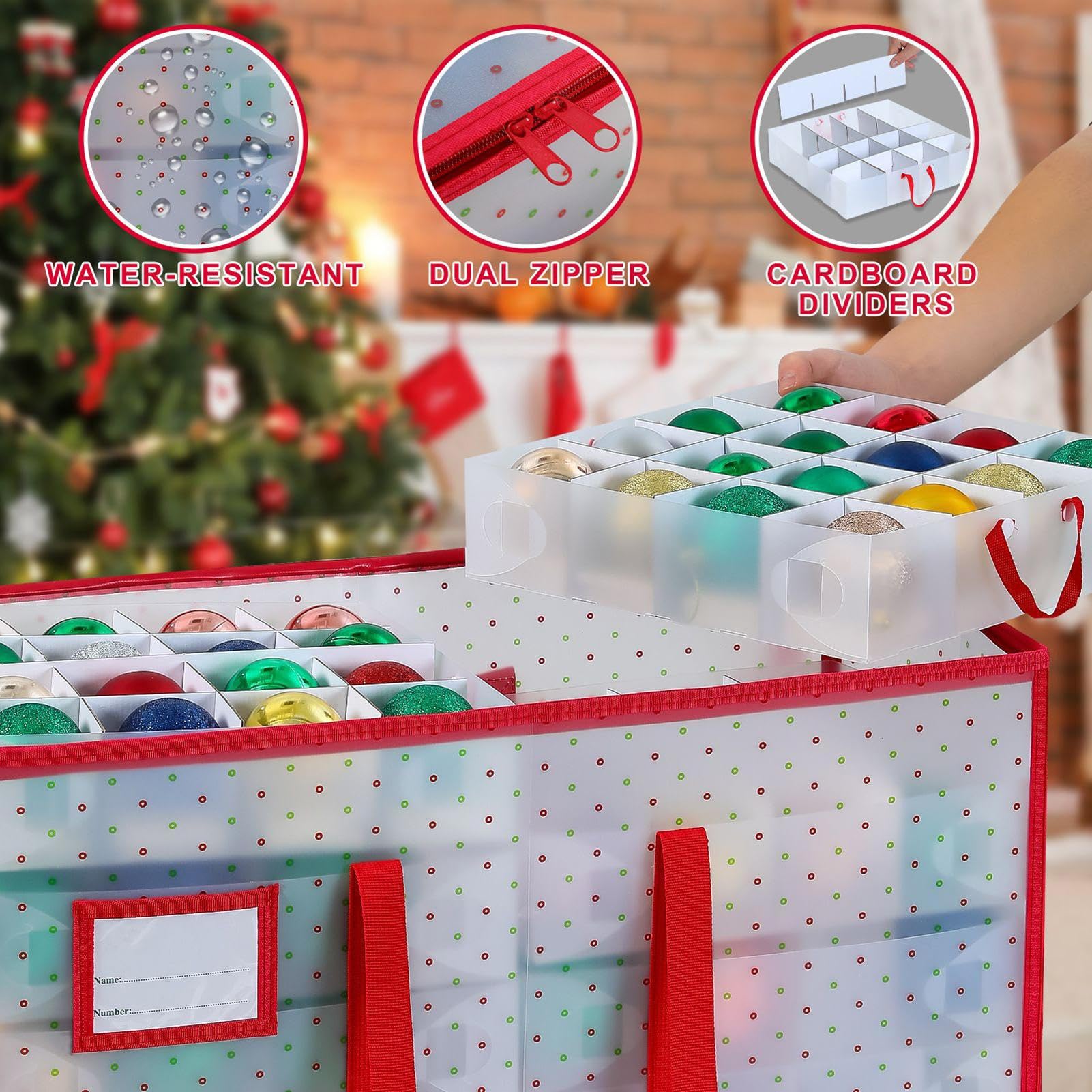 Christbaumschmuck Aufbewahrung 8-Ebenen 128 Fächer Saisonale Dekorationsbox