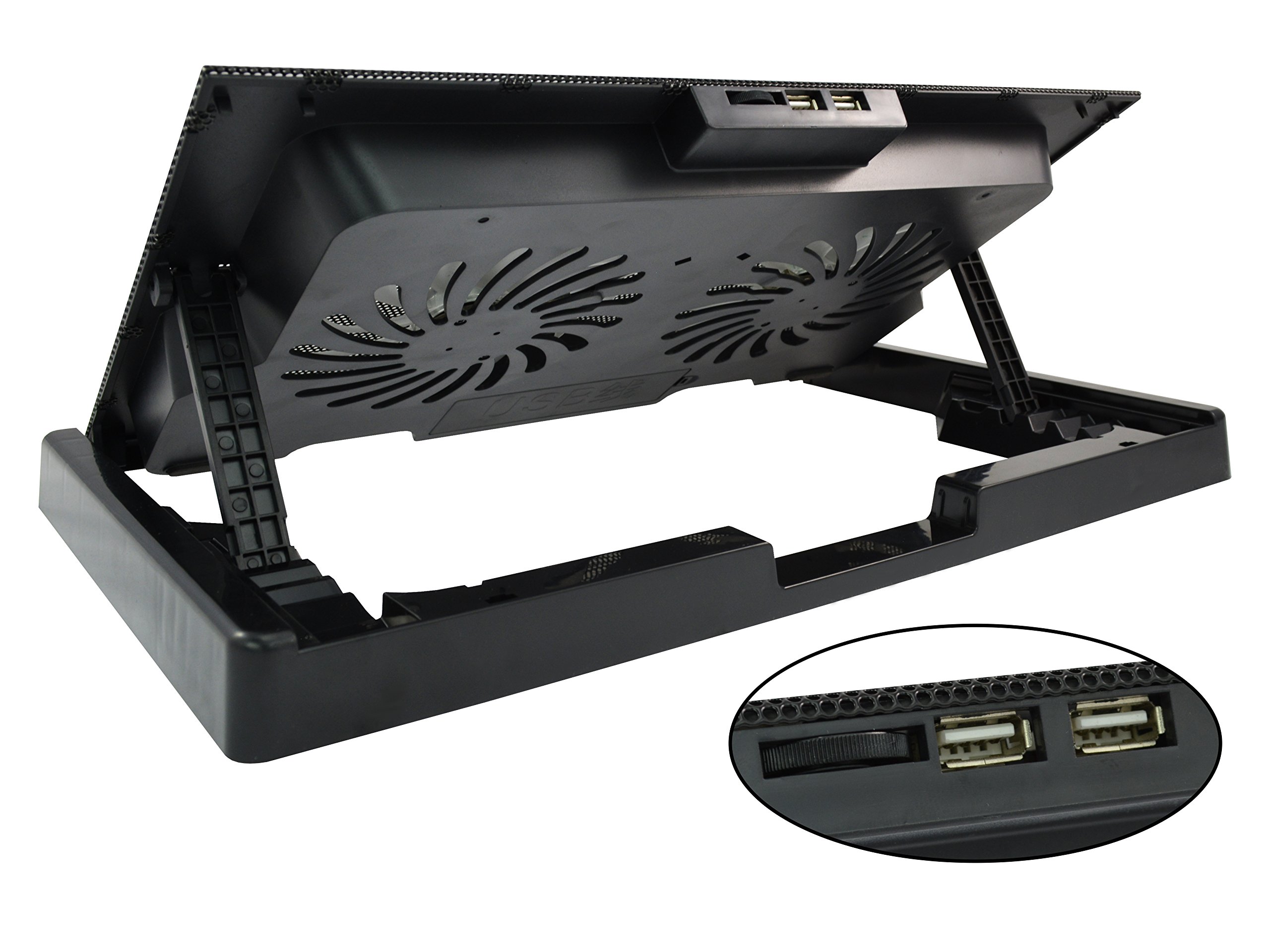 AABCOOLING NC80 - Podstawka chłodząca do Laptopa, Podkładka z 2 wentylatorami do Komputera Przenośnego, Chłodzenie Laptopa na USB, Stojak Cooler