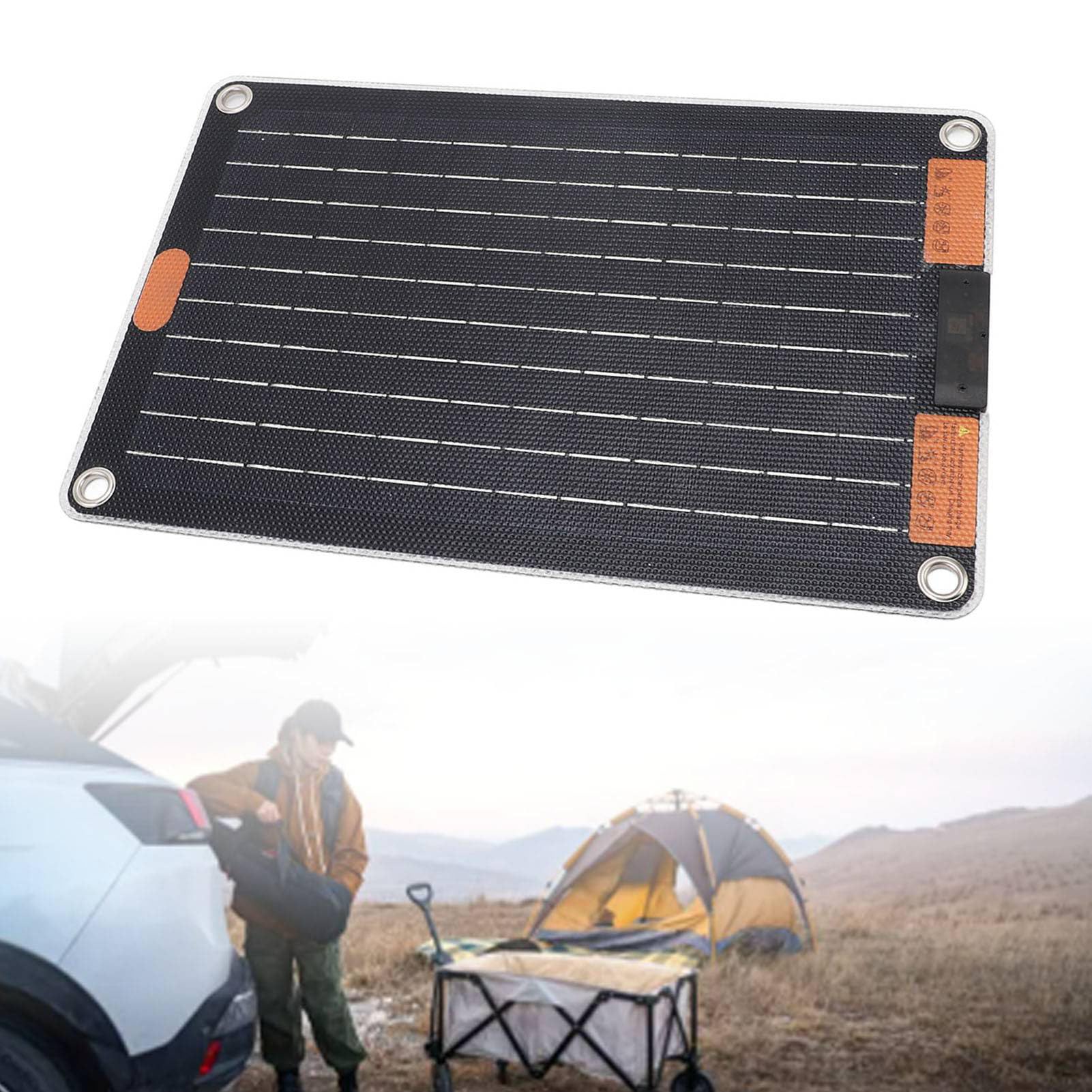Cuifati Pannello Solare, Caricatore Solare Monocristallino Bifacciale A Ricarica Rapida da 30 W 5 V 3 A, Pannello Portatile Resistente Alle Intemperie per Tablet Telefono