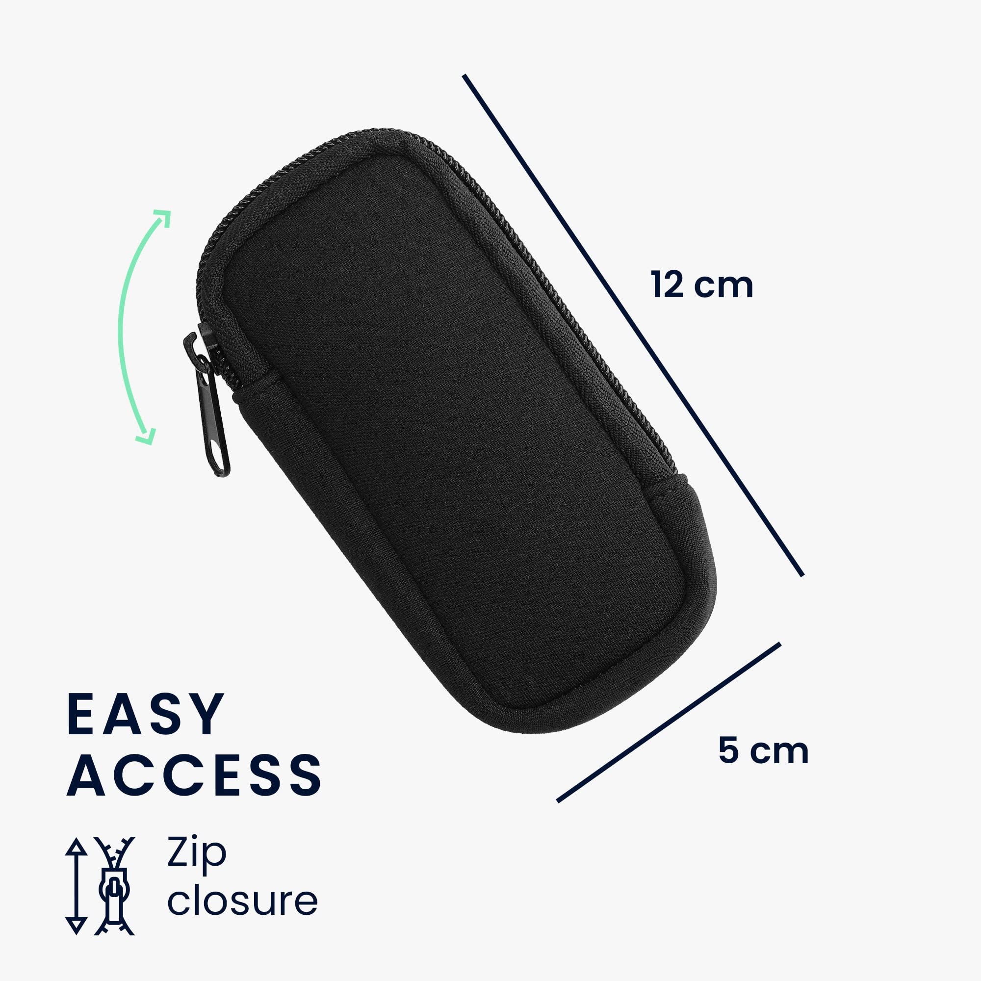 kwmobile Estuche Grabadora de Voz Compatible con Universal Voice Recorder - Capacidad Interior 11.5 x 4.5 CM - Negro