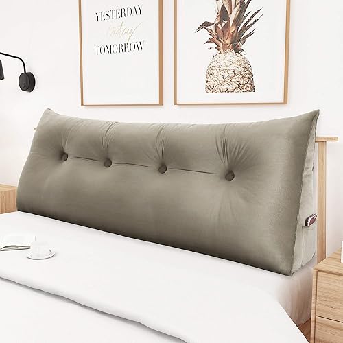 Miniatura 3 de WOWMAX Almohada triangular de cuña y posicionadores de cuerpo, almohada de lectura, cojín grande para cabecero y respaldo, cojín de apoyo para cama