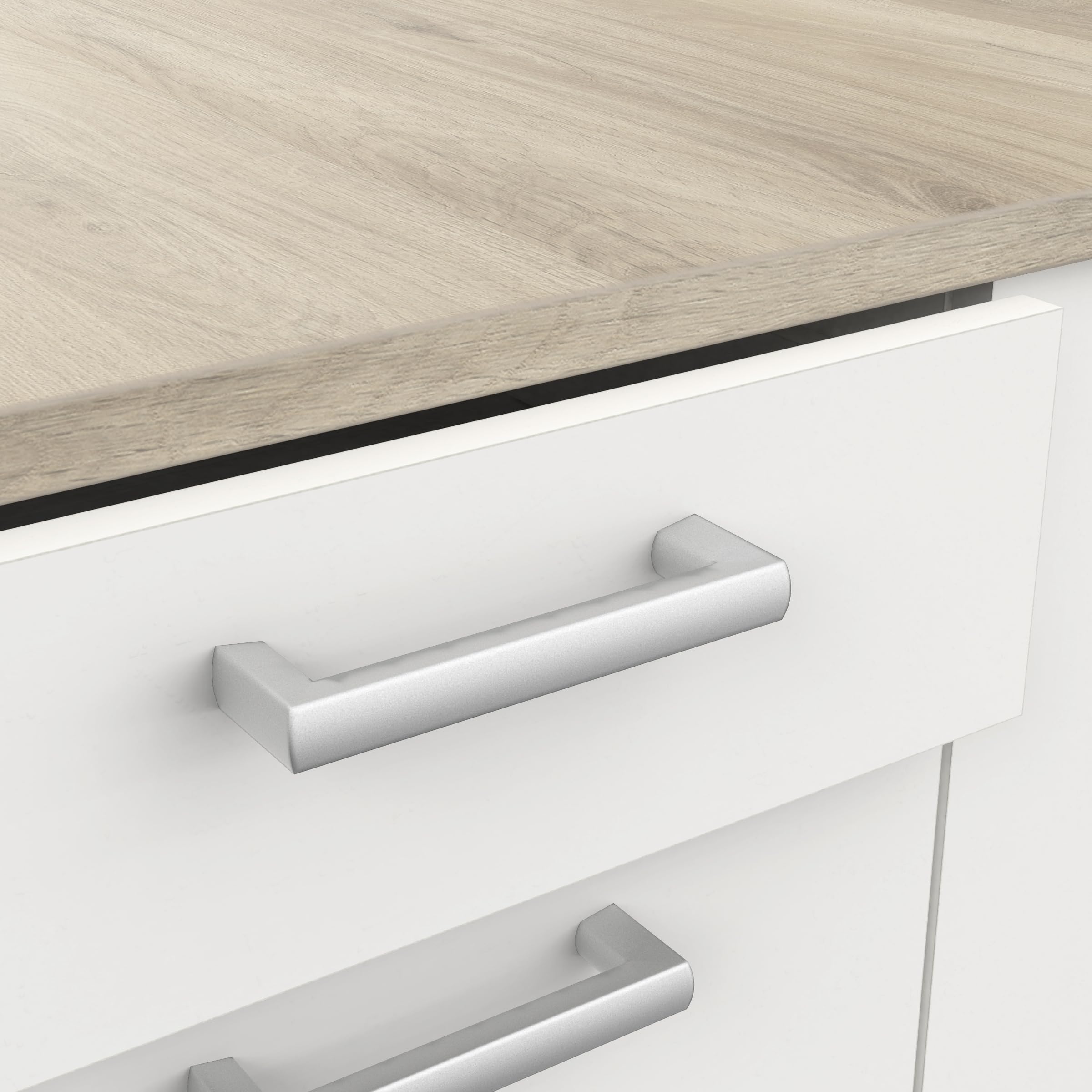 möbelando Miniküche >Cooking< in Matt weiß - 180x82,5x60cm (BxHxT)