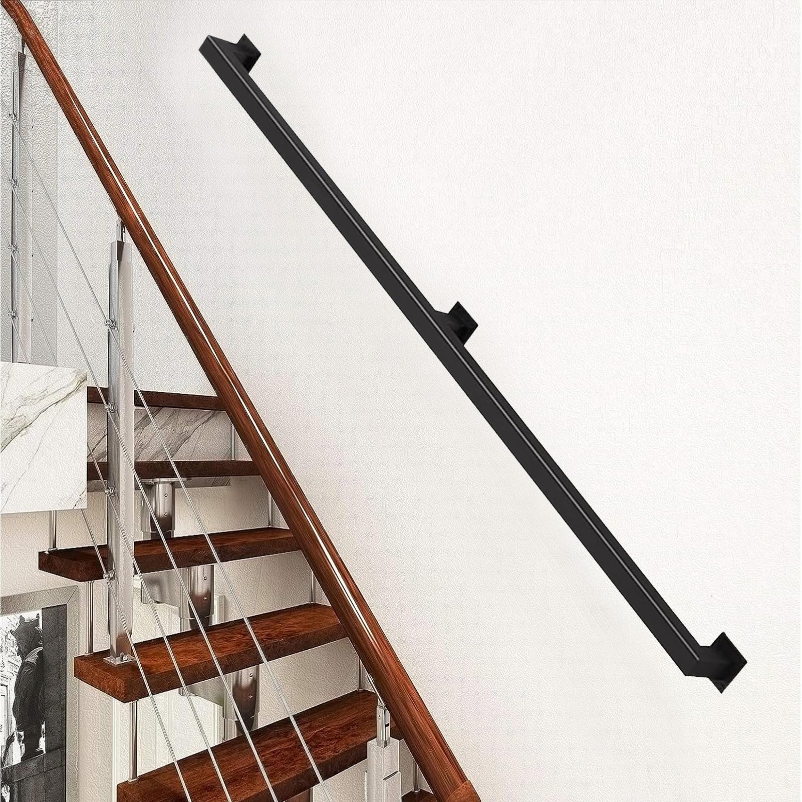 Rampe d'escalier en fer forgé haut de gamme avec finition mate texturée