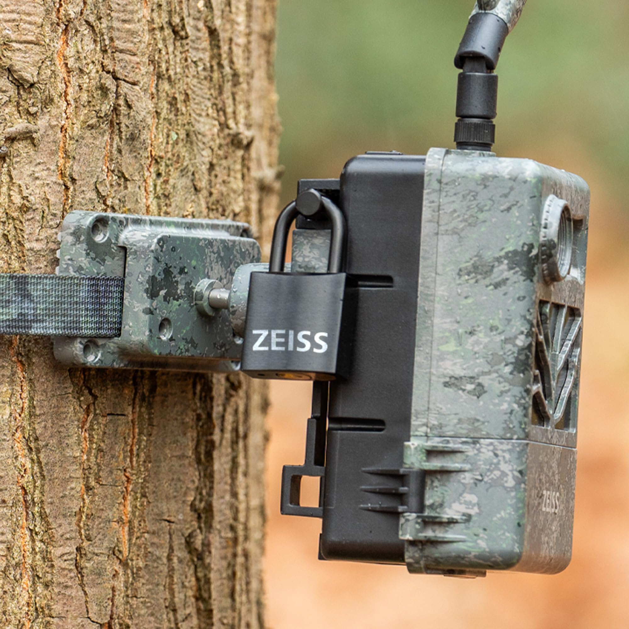 Zeiss Vari-Halterung – kompatibel mit Secacam 1 & 3 Wildkamera, abschließbare Kamerahalterung mit Kugelkopf für optimale Ausrichtung, Schutz vor Diebstahl