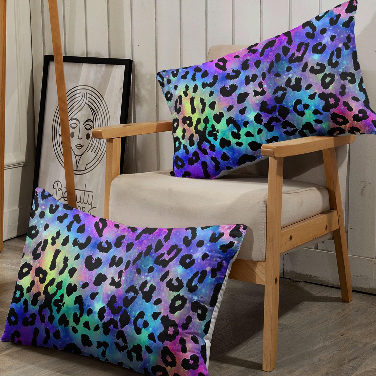Colorful Leopard Printed Twin Sheets Set 4 Pcs Bed Sheet for Teens,Boys,Girls,with 1 Flat and 1 Fitted Sheet + 2 Pillowcases(Colorful Leopard Twin)