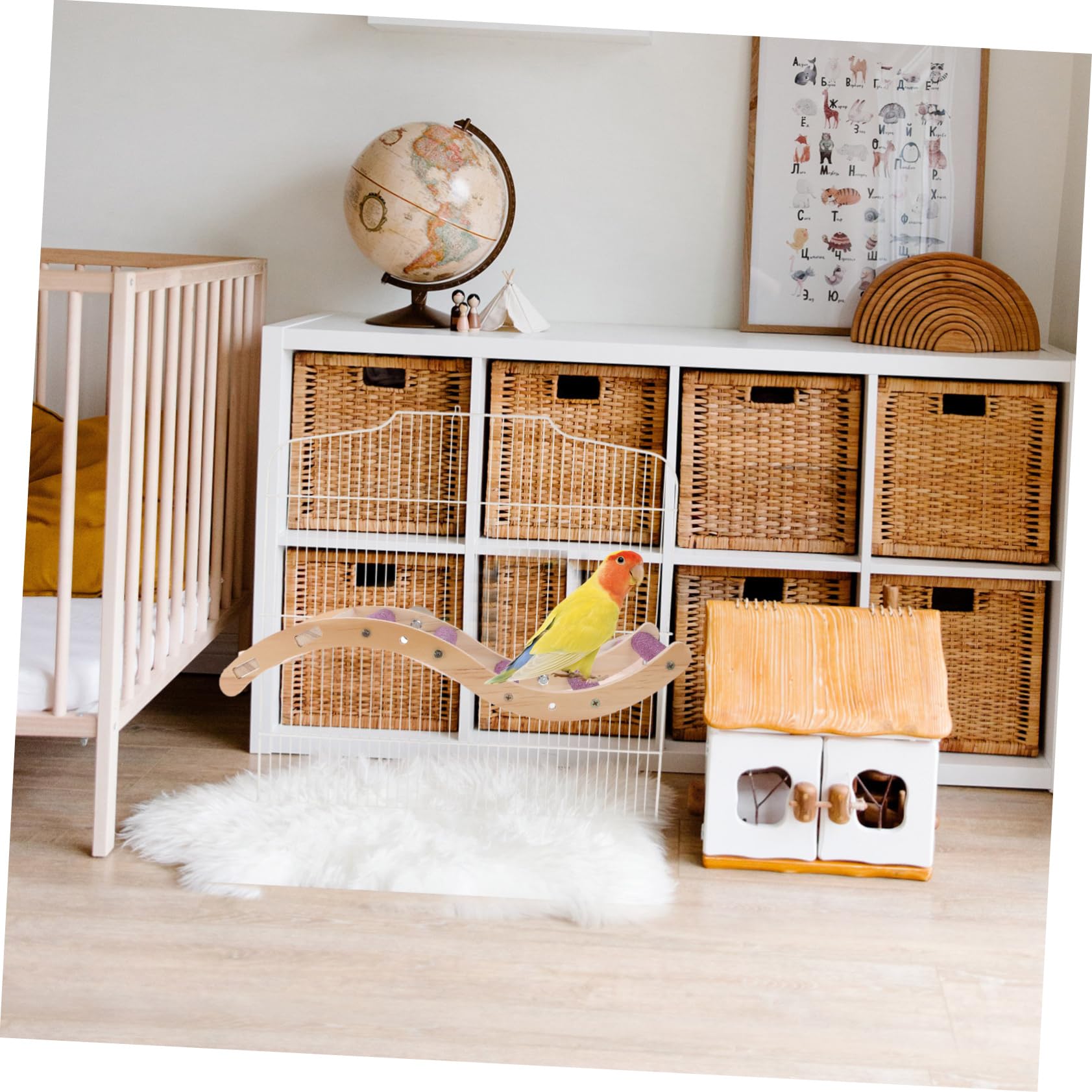 HOLIDYOYO Bird Ladder for Parrots Durable Wooden Climbing Bridge Supply for Birds for Pet Parrot Playtime and Enrichment