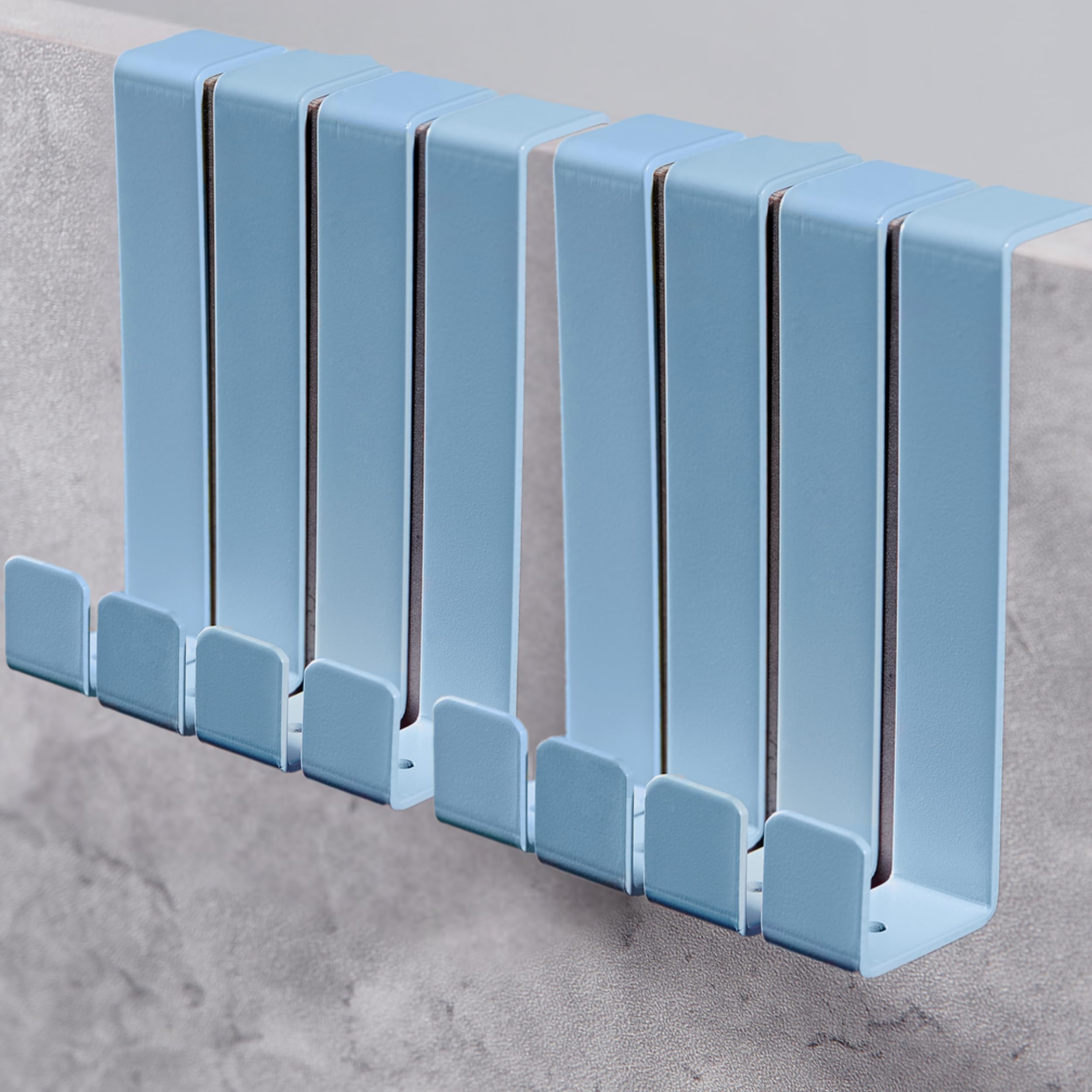 DEKAZIA® 8 Türhaken Kinderzimmer blau | Türgarderobe Kinder | Türhaken zum Einhängen | Kleiderhaken Tür | Tür Garderobe | Garderobenhaken Tür Kleiderhaken | Türhänger Haken Tür Haken Türaufhänger