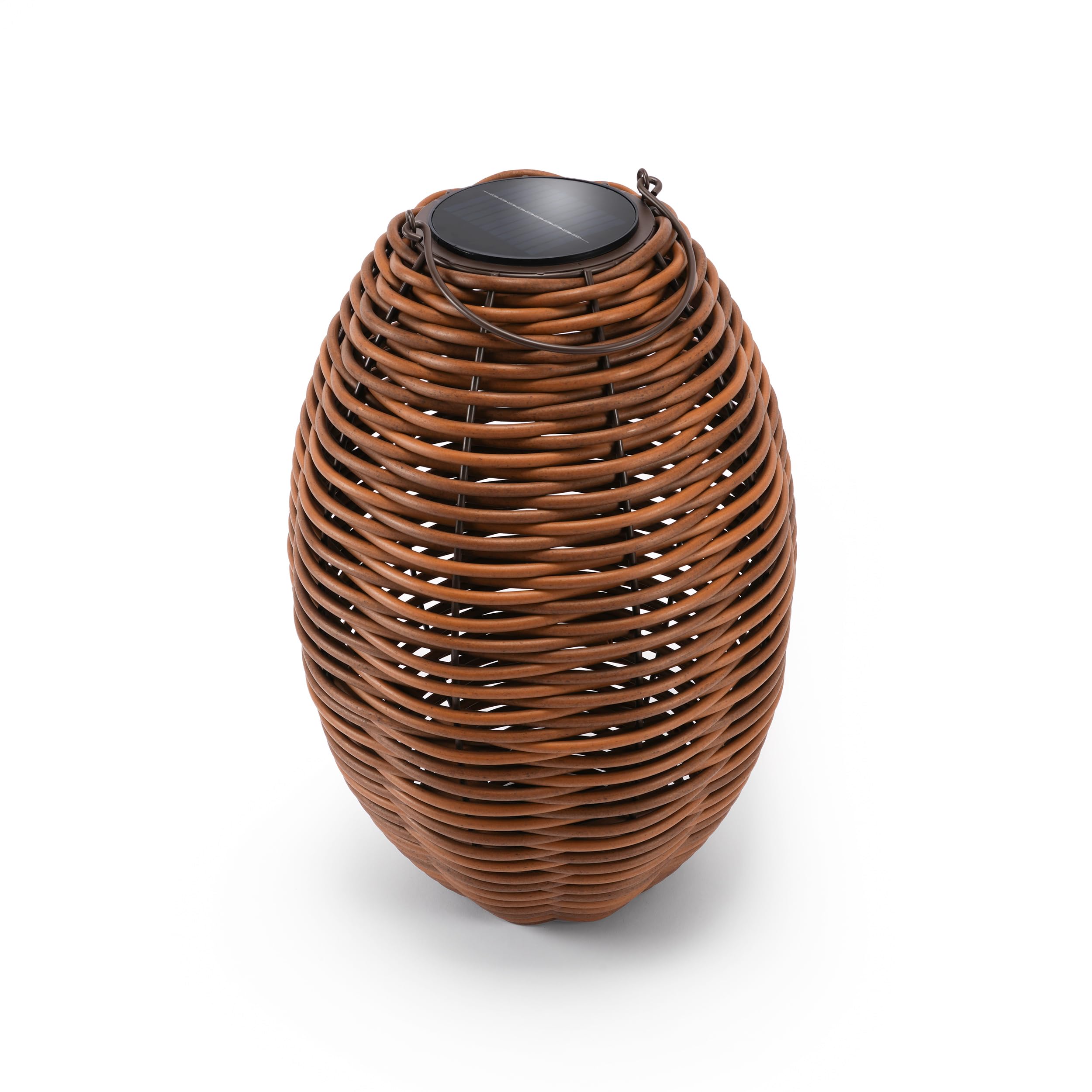 Esotec Solar Rattanleuchte Victoria 60, Polyrattan, USB-C Ladeanschluss, CCT Funktion, 3 Lichtfarben, Akku, Metallgestell, IP44, Solarleuchte Rattan, wetterfest, outdoor, außen, 102279