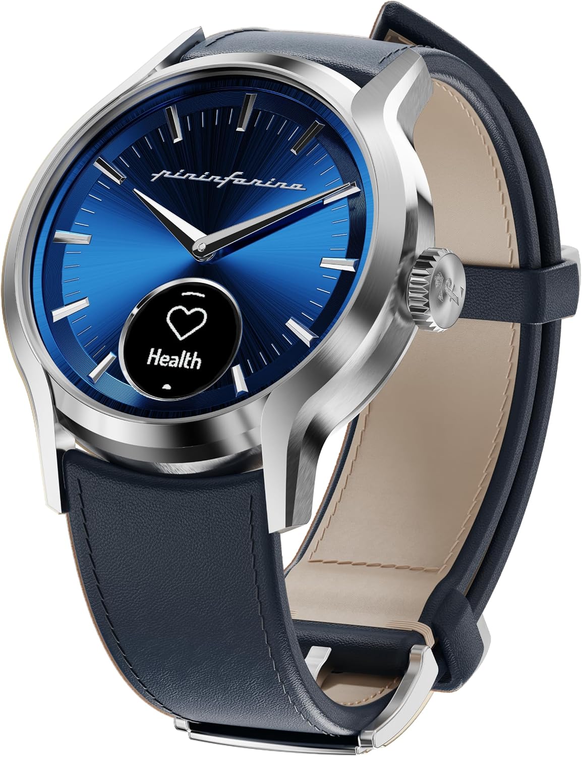 pininfarina PURA Hybrid Smartwatch – Luxury Analog Watch with Fitness Tracking, Heart Rate & Sleep Monitoring, Activity Tracker, Up to 30-Day Battery Life (Azzurro Steel)