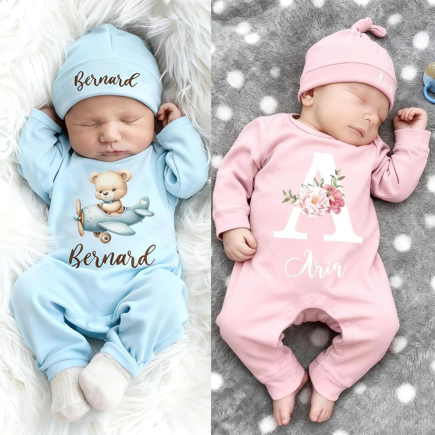 Custom Baby Bodysuit Personalized Newborn Long Sleeve Rompers with Name Image Customized Coming Home Outfit for Boy Girl - Image 5