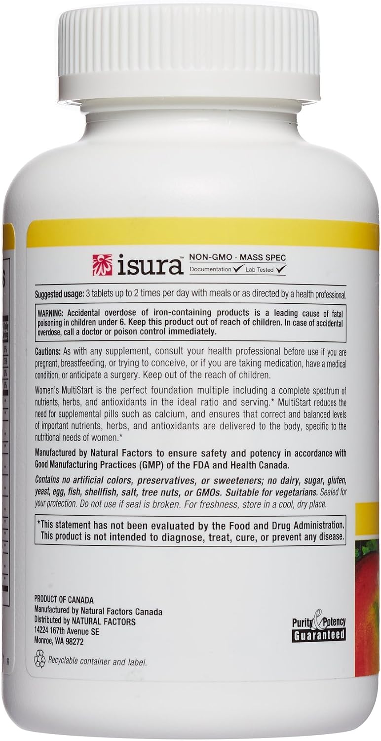 Natural Factors, Women's MultiStart Daily Multivitamin, Nutritional Support for Immune Health and Energy