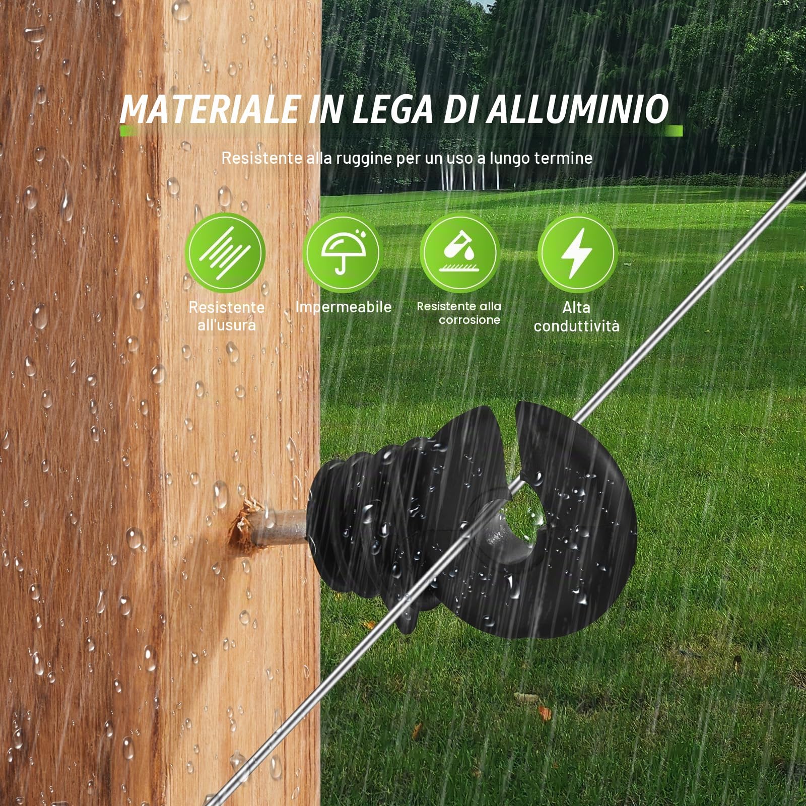 VEVOR Filo di Alluminio Calibro 16 per Recinzioni Elettriche, Filo Elettrico Portatile 500 m, Lega Alluminio 1,6 mm Diametro per Maggiore Conduttività e Resistenza alla Ruggine, per Cavalli, Bestiame