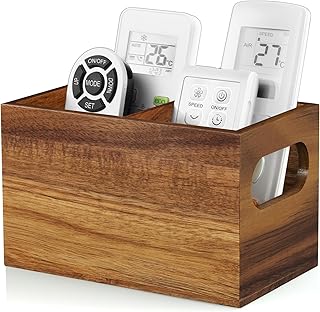 25 Glass TV Stand Decor Ideas That Keep It Minimal and Elegant 27 Remote Holder, Acacia Remote Organizer Caddy, TV Remote Caddy for Table,...