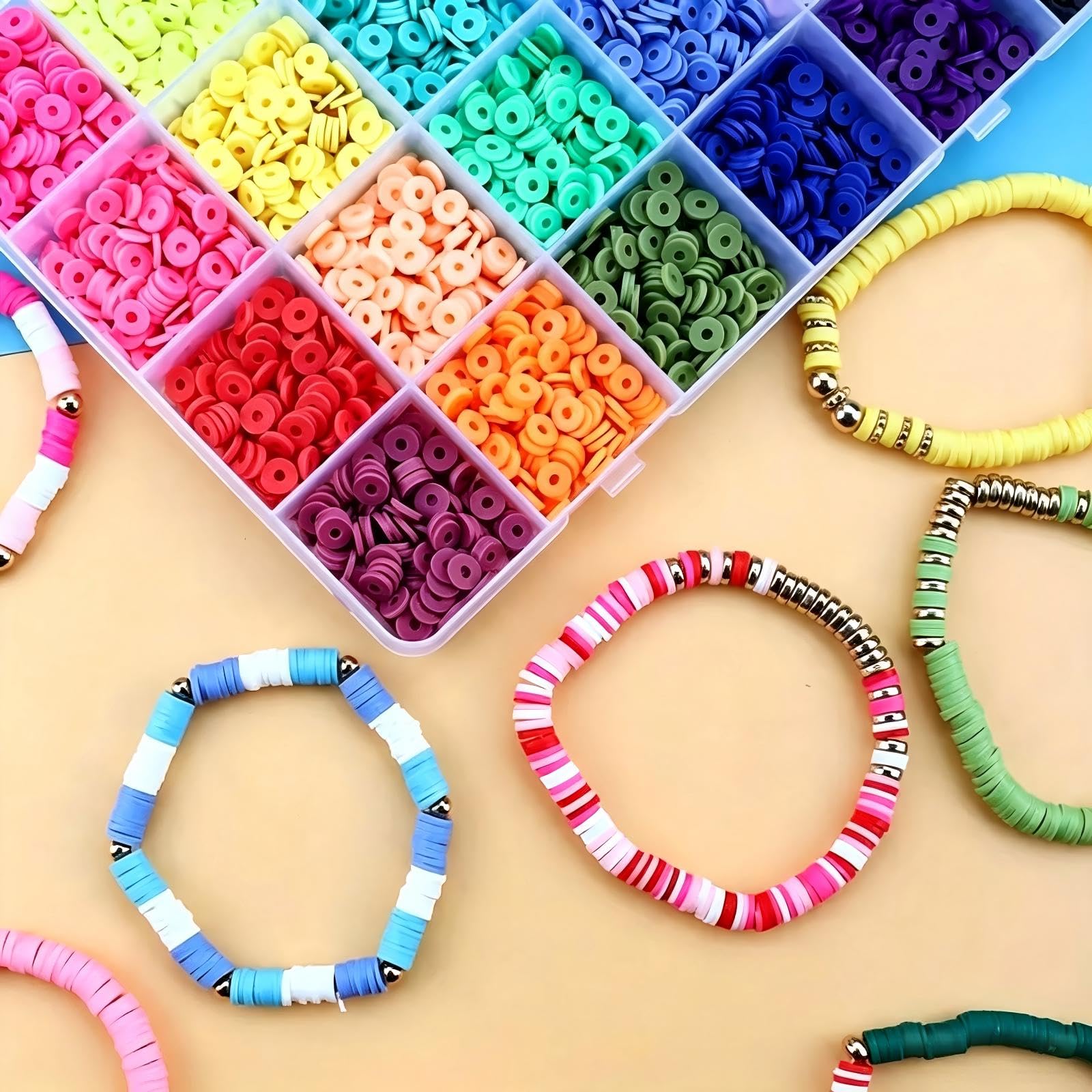 Kit Cuentas Multi-Tamaño, Cuentas Letras para Pulseras de Amistad DIY