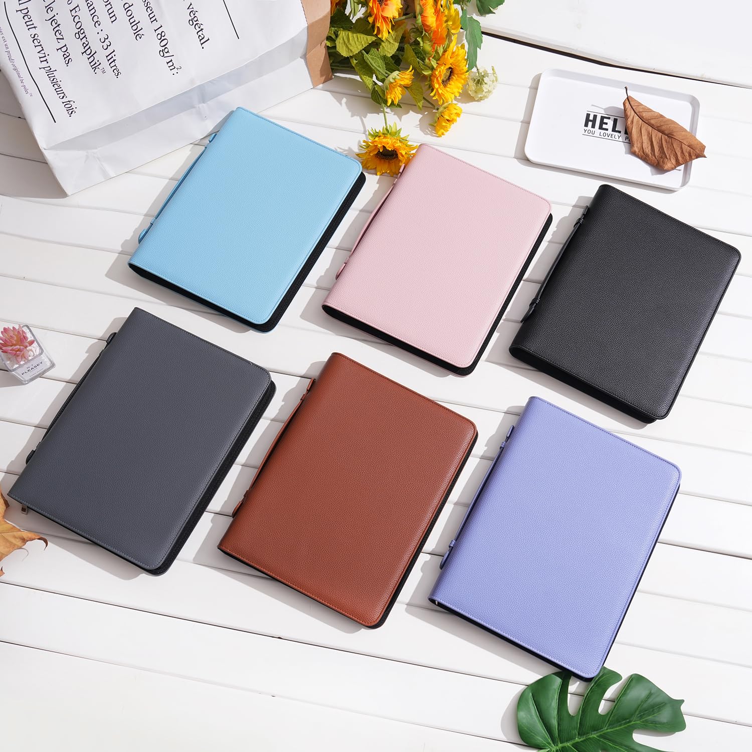 Wonderpool Travel Zippered Portfolio 3 Ring Binder A4 Padfolio Document Case with Removable Clipboard Legal Pad Holder - Image 4