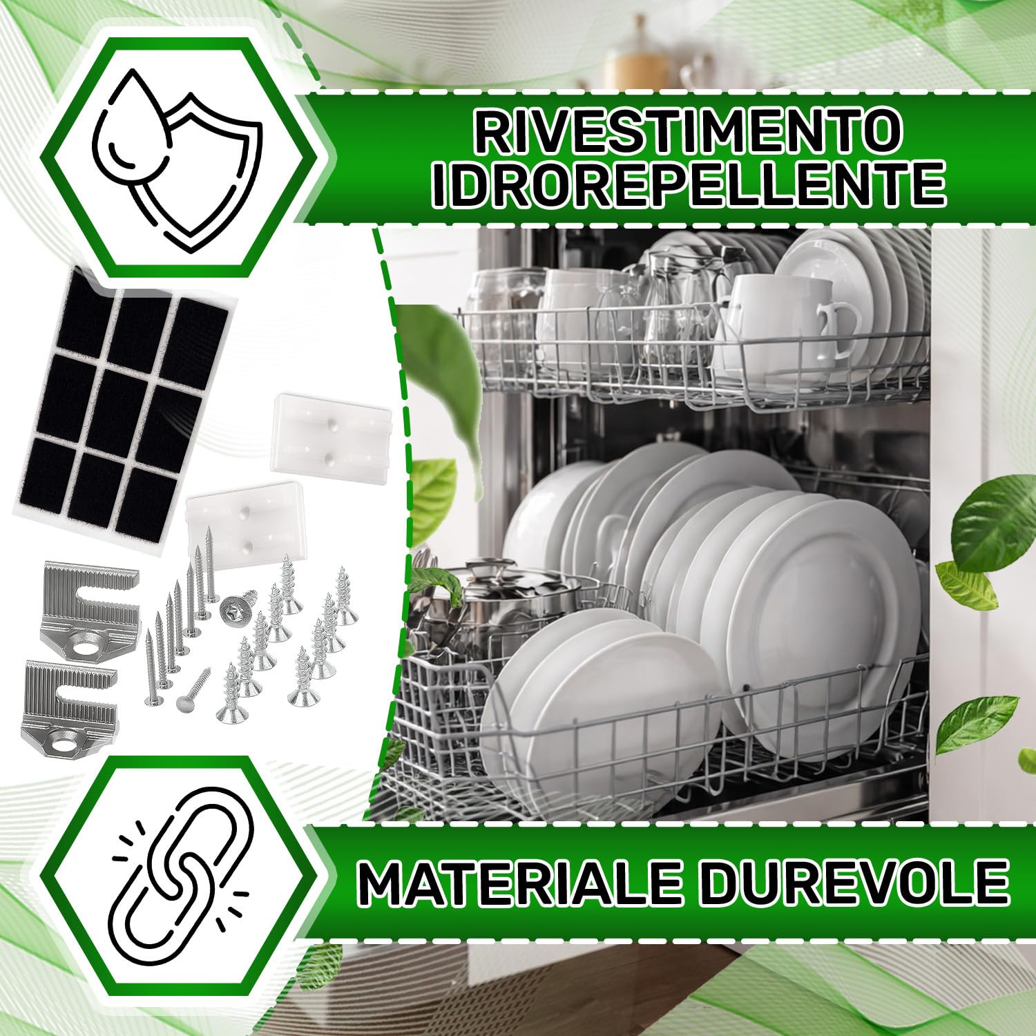 Kit Montaggio Fissaggio Porta Lavastoviglie da Incasso 00620867 per Bosch