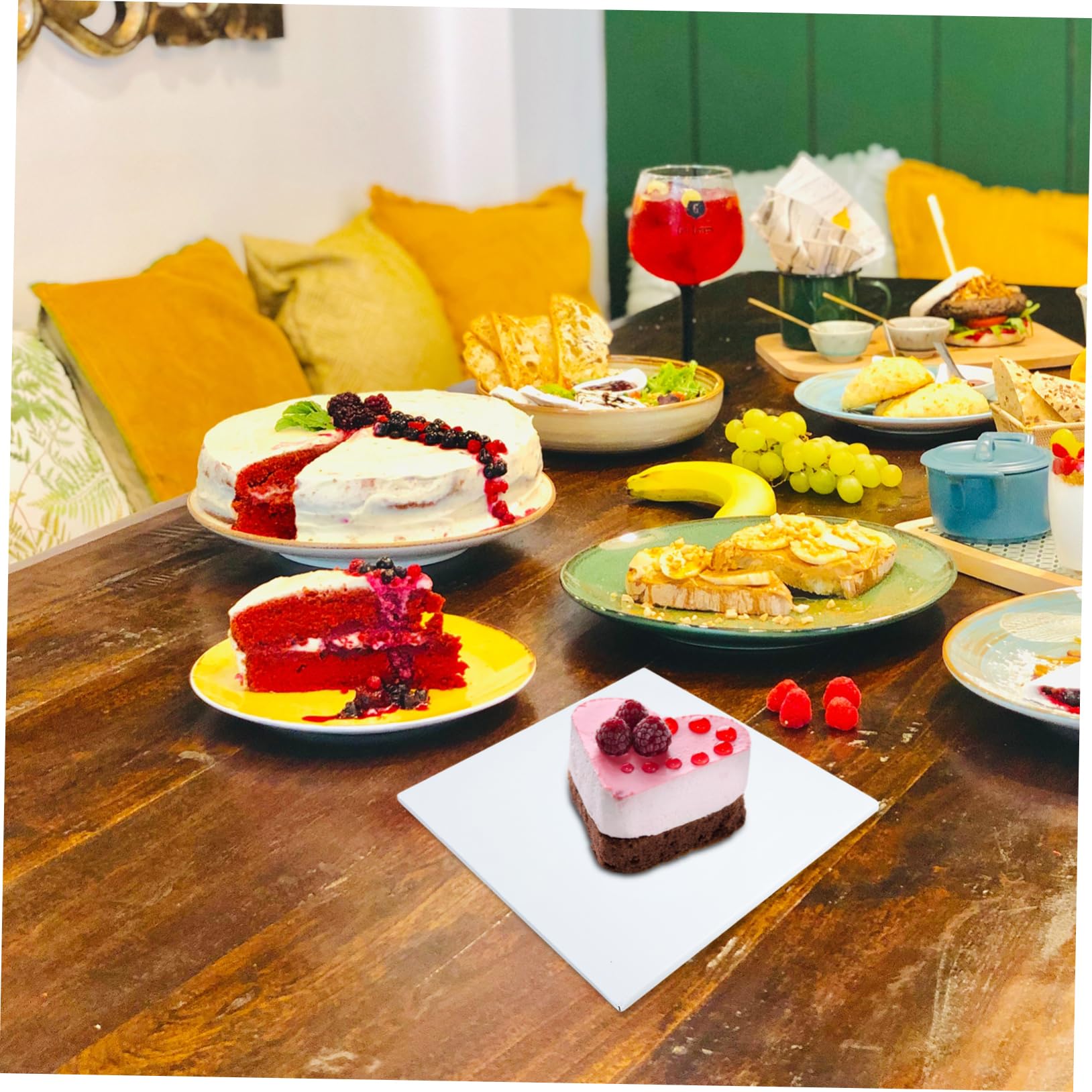 10stücke Weiße Quadratische Tortenböden aus Karton Tortenplatten für Gebäck Desserts Backzubehör Tortenplatte Weiß Tortenbodenplatten