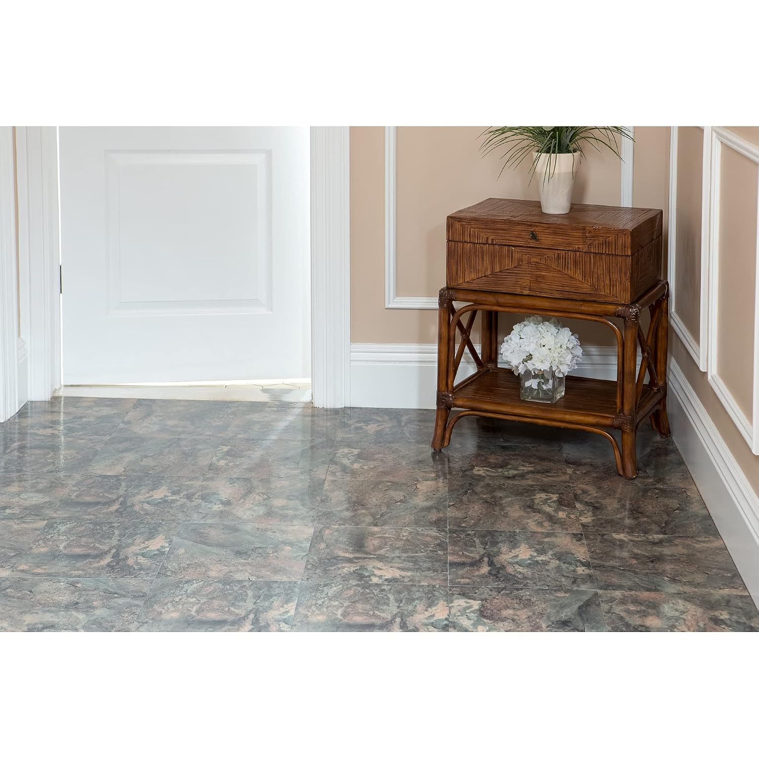 Ergode Nexus Tiles - Easy Peel & Stick Vinyl Floor Tiles - 20 Tiles/20 sq. ft. - Transform Any Room Economically