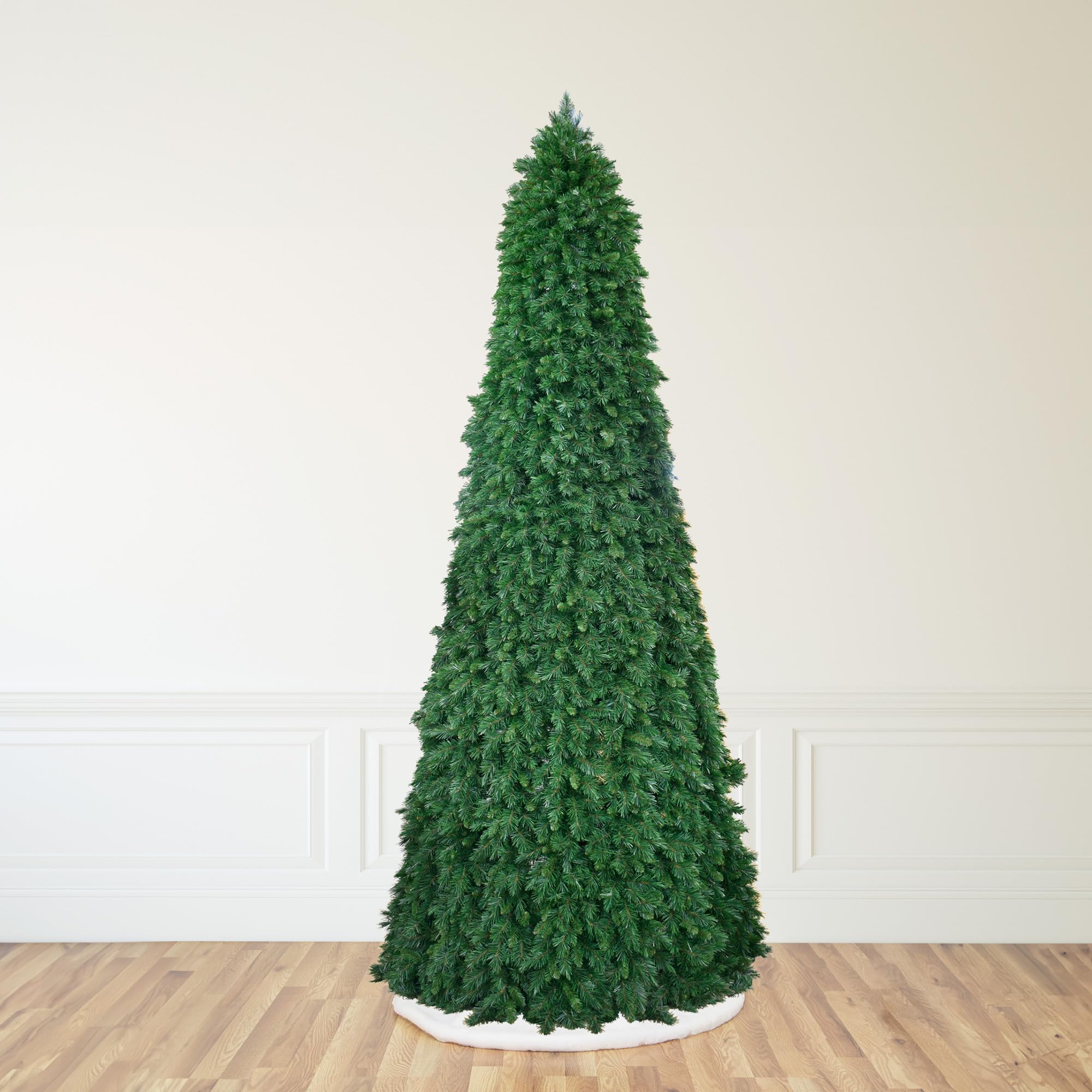 15' Pre-Lit Green Pencil Pine Artificial Christmas Tree - Multi