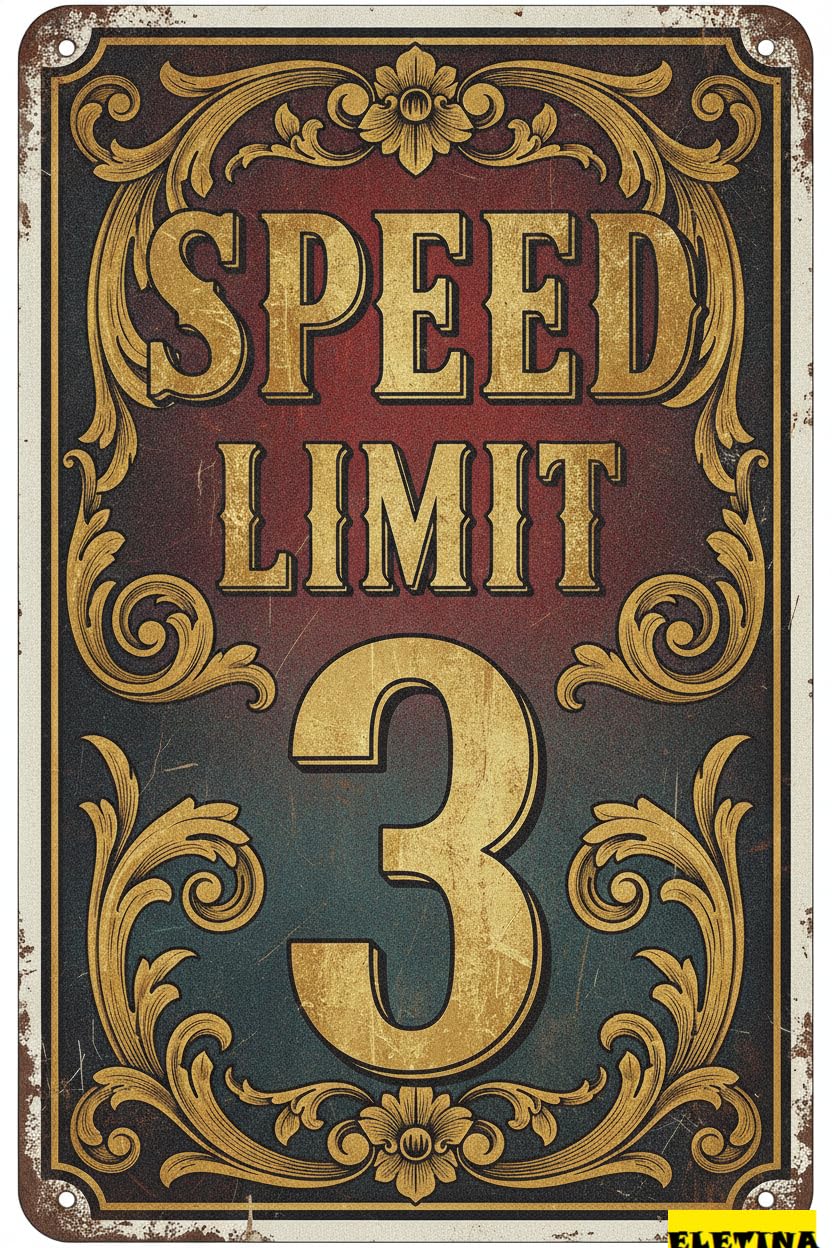 Personalized Sign for Man Cave 8 X 12 Inch Speed Limit Aluminum - White Black Funny Metal Street Warning Traffic Road S (limit 3, 8"x12") Private Property Decorative
