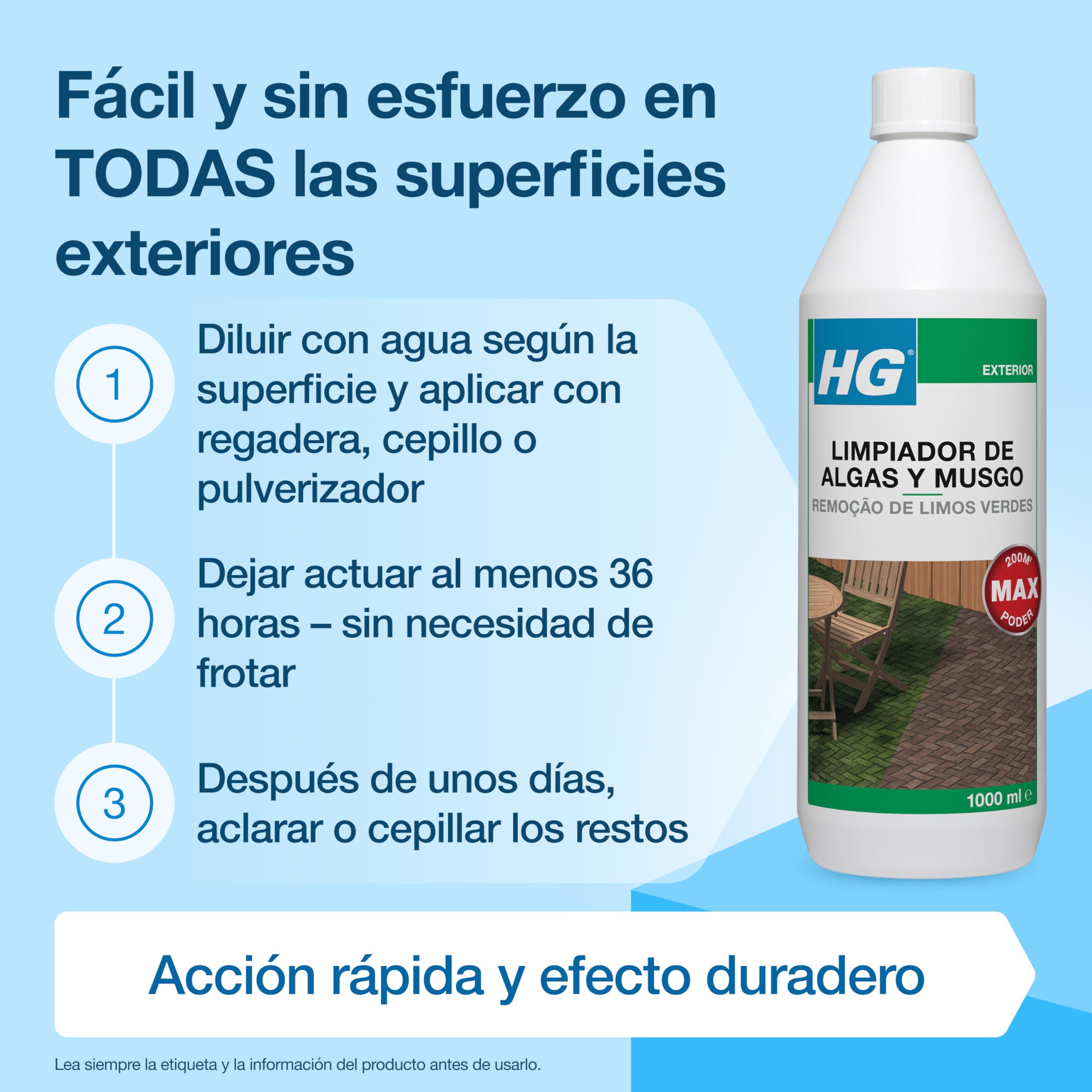HG Limpiador de algas y musgo 1 L