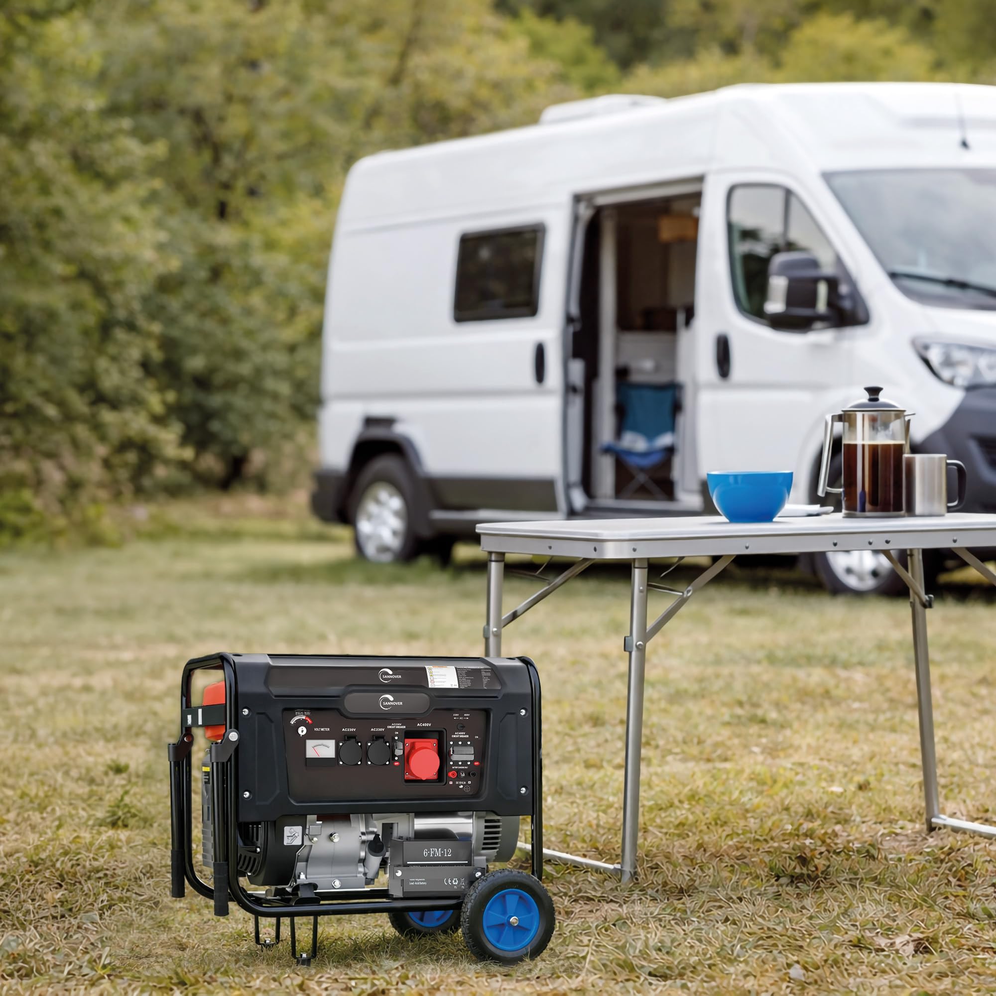 Groupe Electrogène 5 500W 3 prises Monophasé & Triphasé Essence Stromios Sannover
