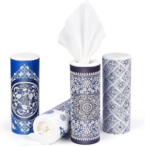 Miniatura 2 de Caja redonda de pañuelos enlatados para automóvil, ajuste perfecto, soporte para vasos, pañuelos faciales, toalla facial de tubo cilíndrico, 4