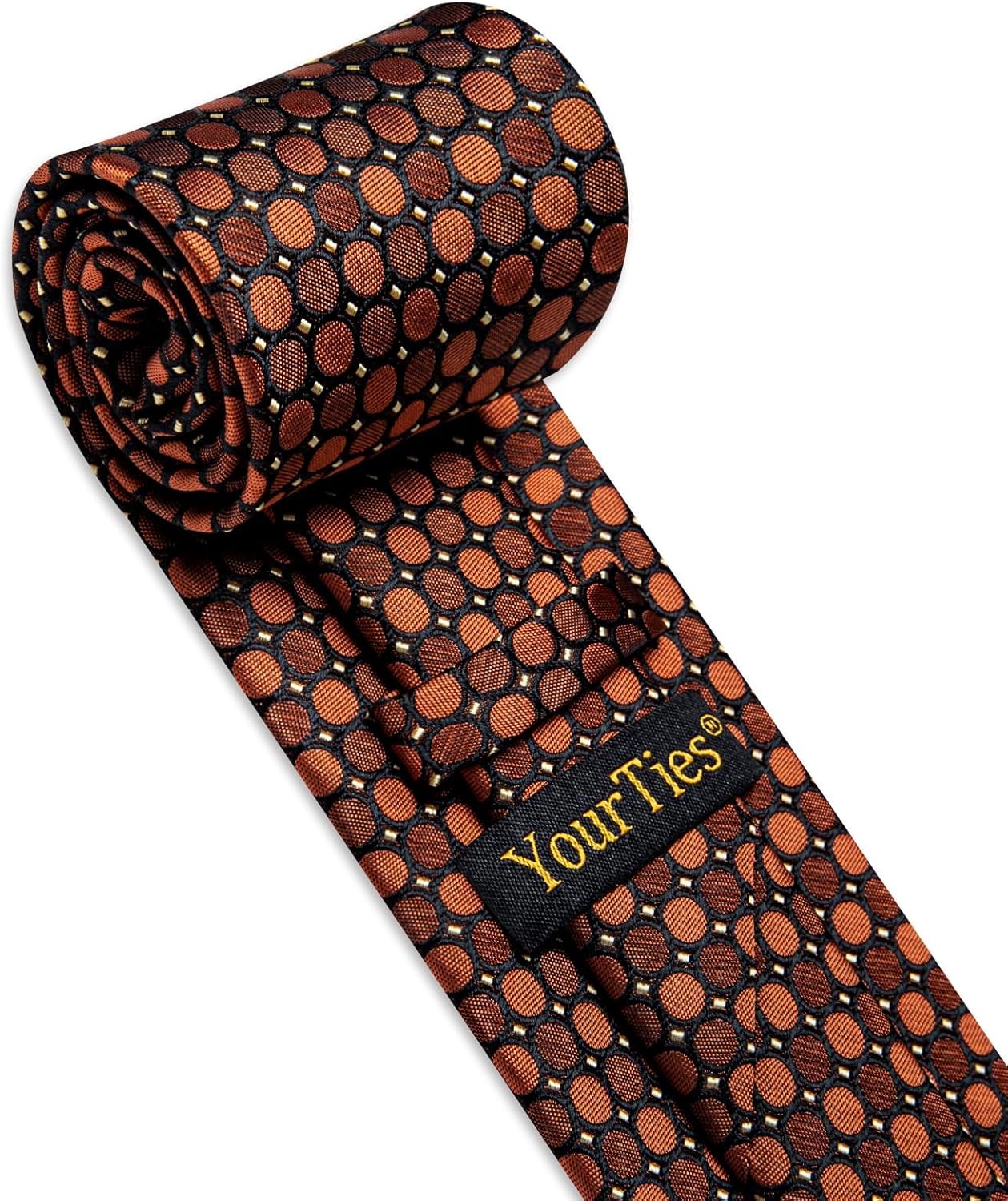 Silk Ties for Men Paisley Floral Striped Necktie and Pocket Square Cufflinks Tie Clip Set 4PC - Image 3
