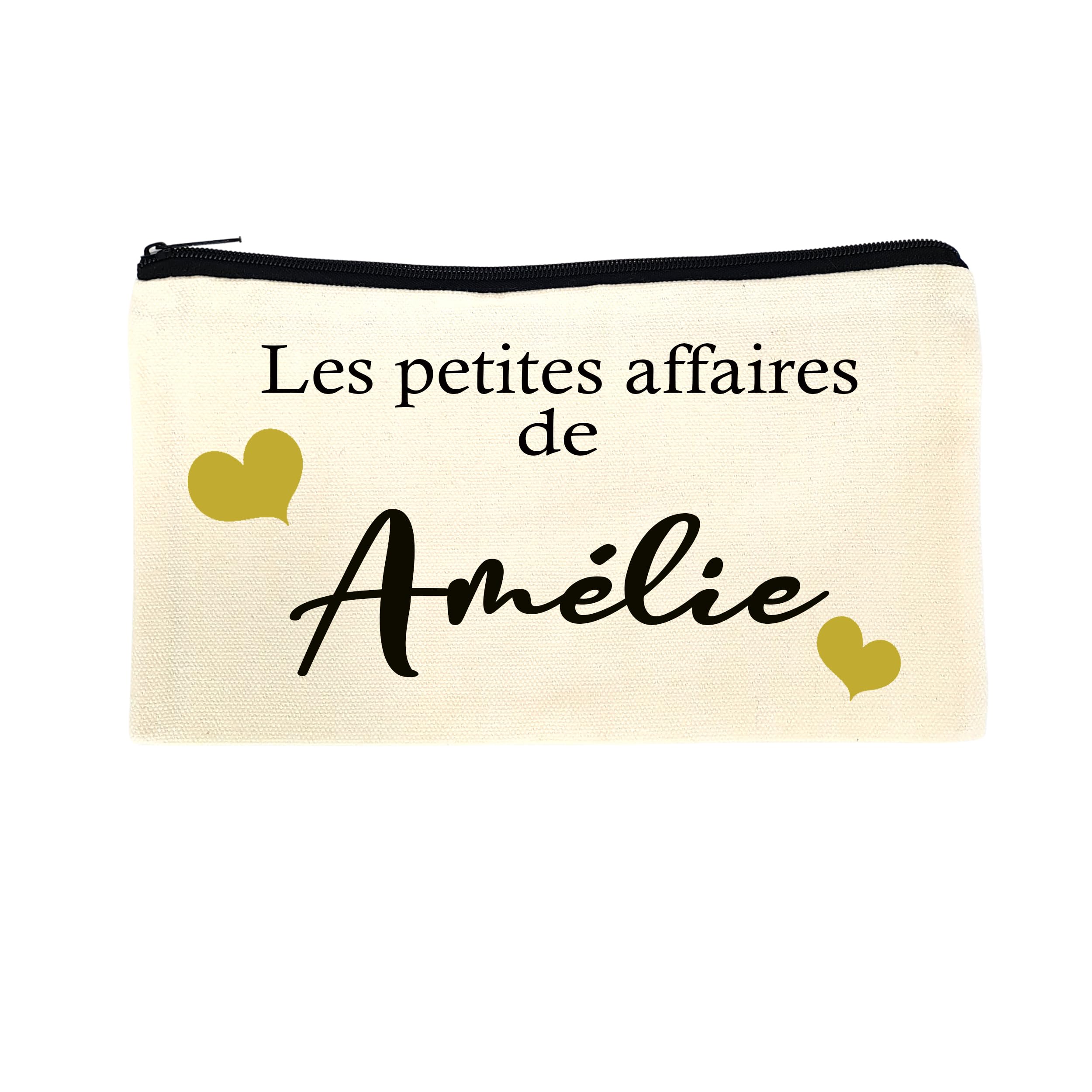 Pochette de maquillage en toile à fermeture éclaire personnalisée sac de voyage cadeau
