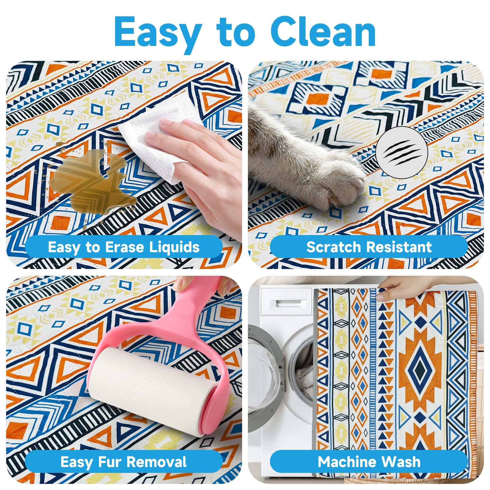 YOSEPATI 100% Double-Sided Waterproof Dog Blanket, Bohemian Dog Bed Cover Pet Blanket - Image 4