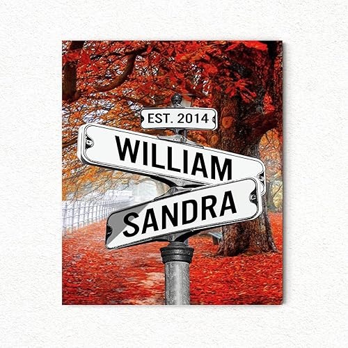 Miniatura 4 de Lienzo o póster personalizado de Lovers Crossroads Street Sign - Aniversario, pareja, regalo de boda, lienzo de pared para el hogar, regalo para