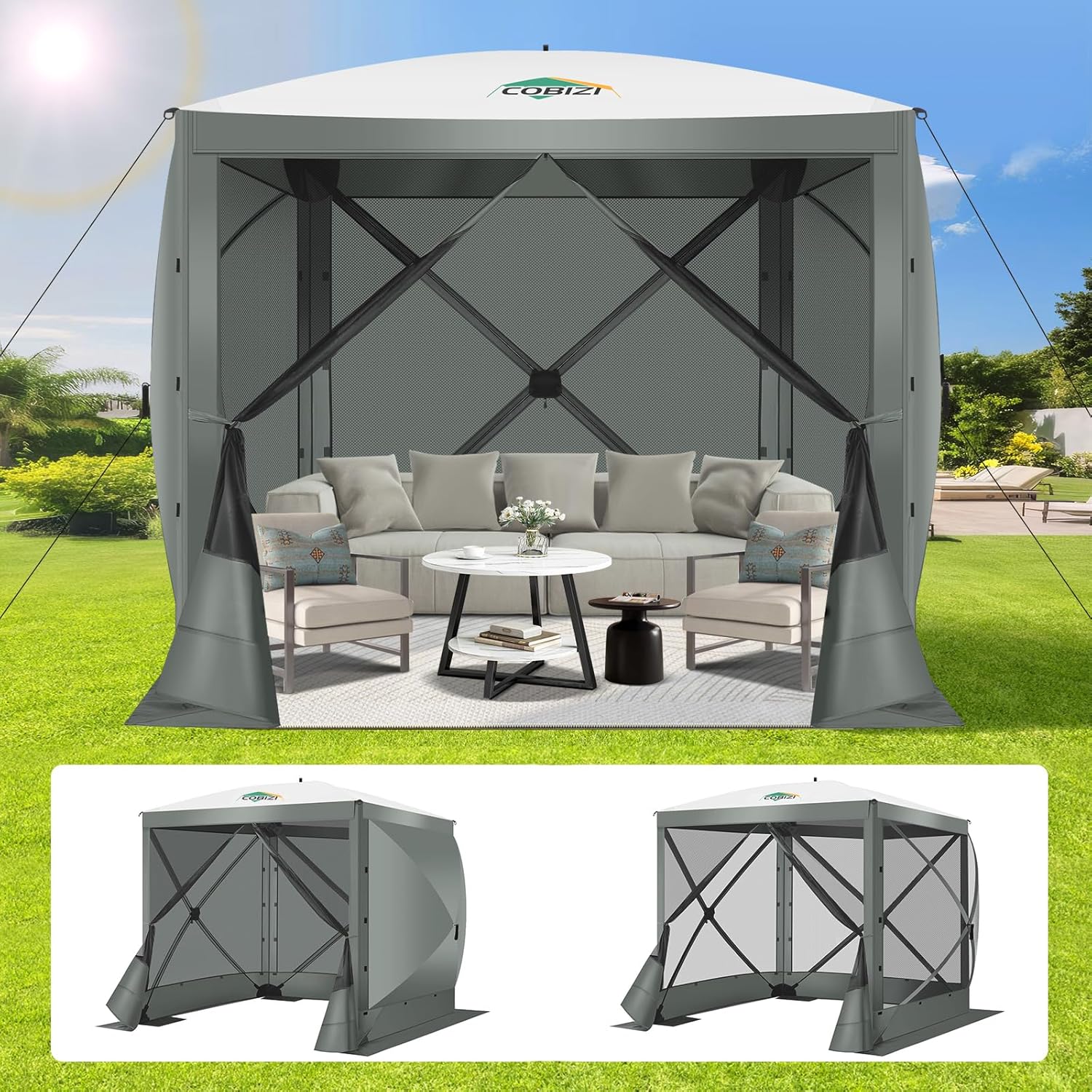 COBIZI Pop Up Gazebo Screen Tent Screen House for Camping