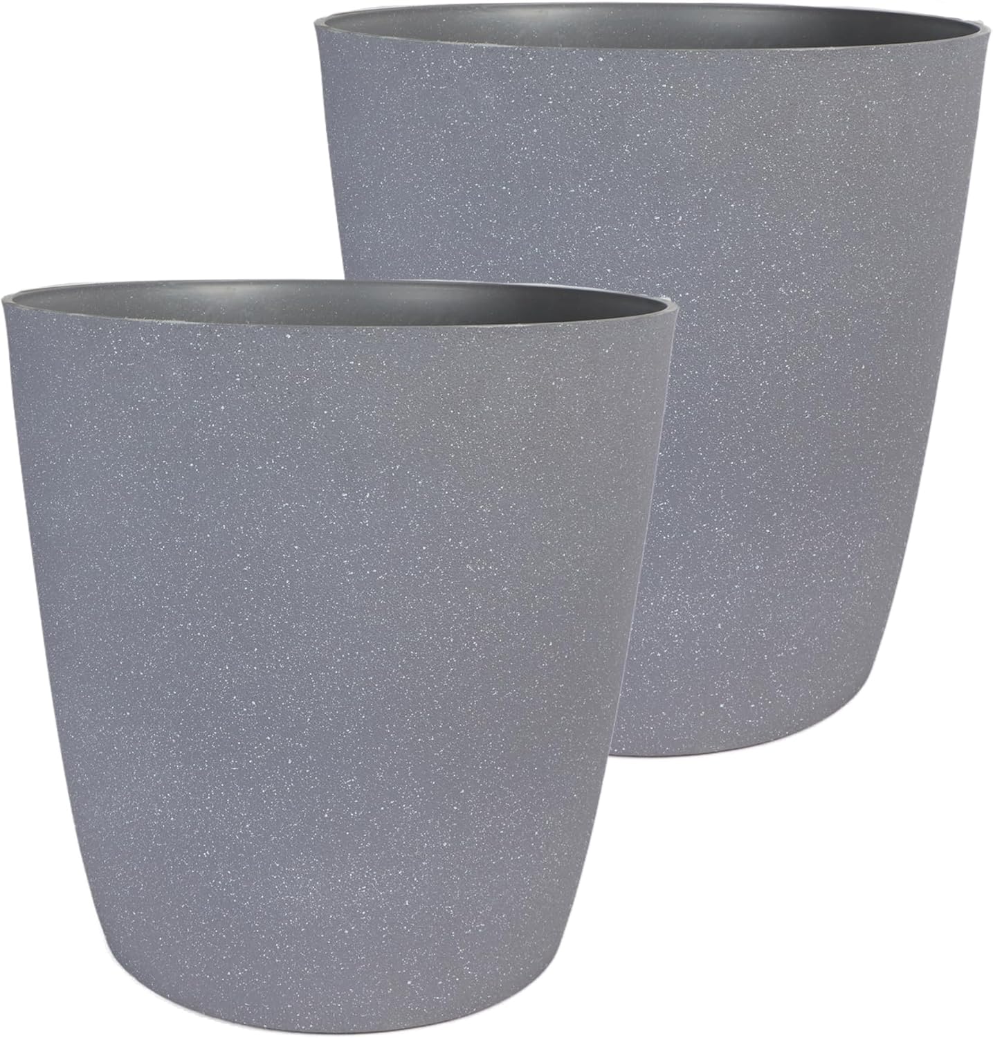 The HC Companies Santa Fe Round Self-Watering Pot - Lightweight Plastic Planter for Herbs & More - Durable Plant Pots for Indoor Plants & Outdoor Plants (12” Pebble Gray, Pack 1)