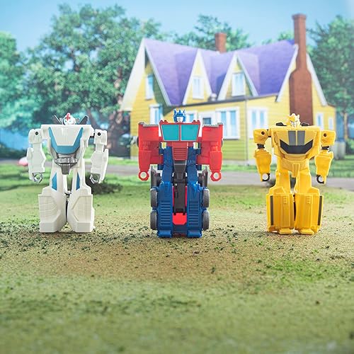 Miniatura 9 de Transformers Juguetes EarthSpark - Figura de acción de 1 paso con cambiador de tapa Optimus Prime de 4 pulgadas, juguetes robot para edades de 6