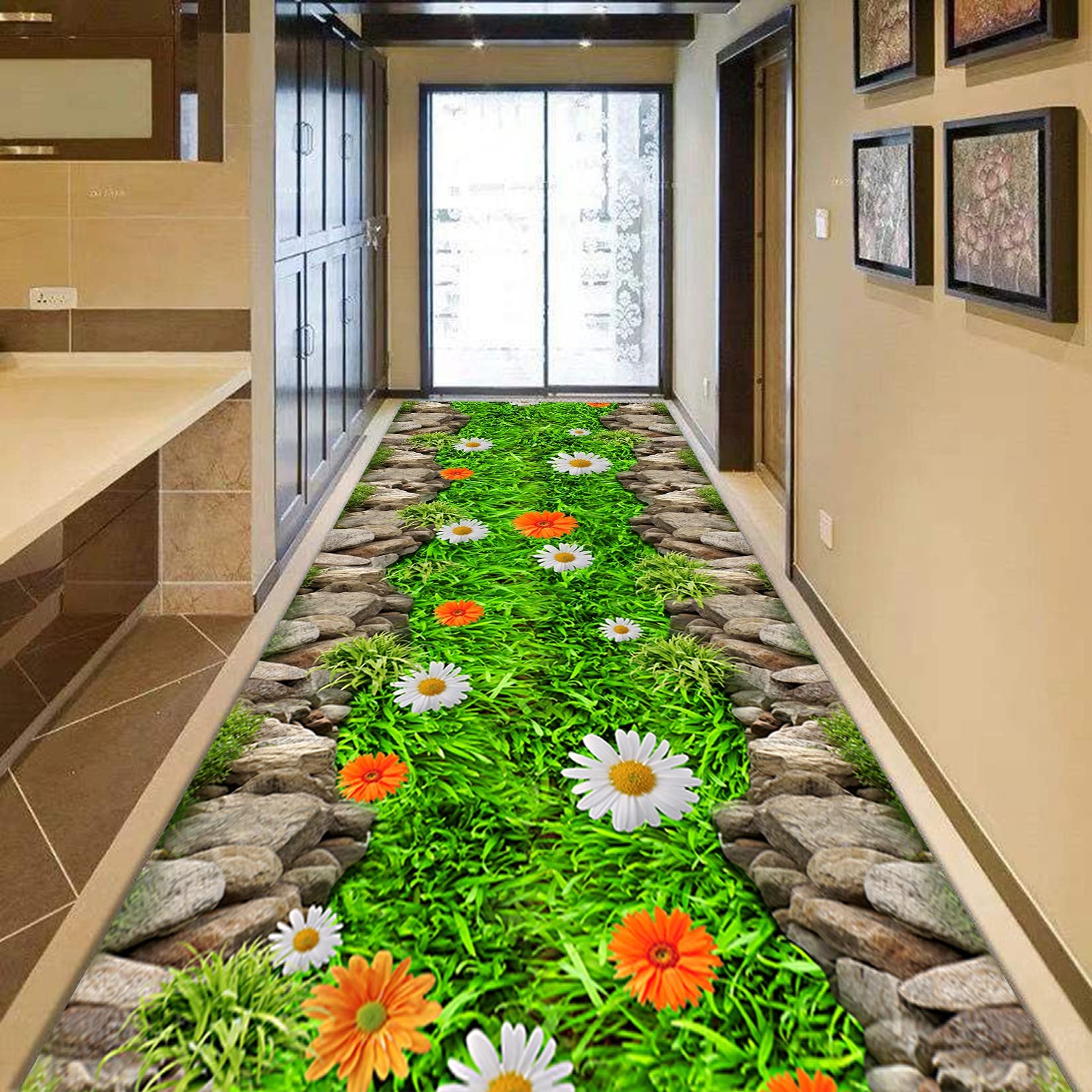 Moquette d'intérieur 80x330cm tapis de passage couloir cuisine style nordique