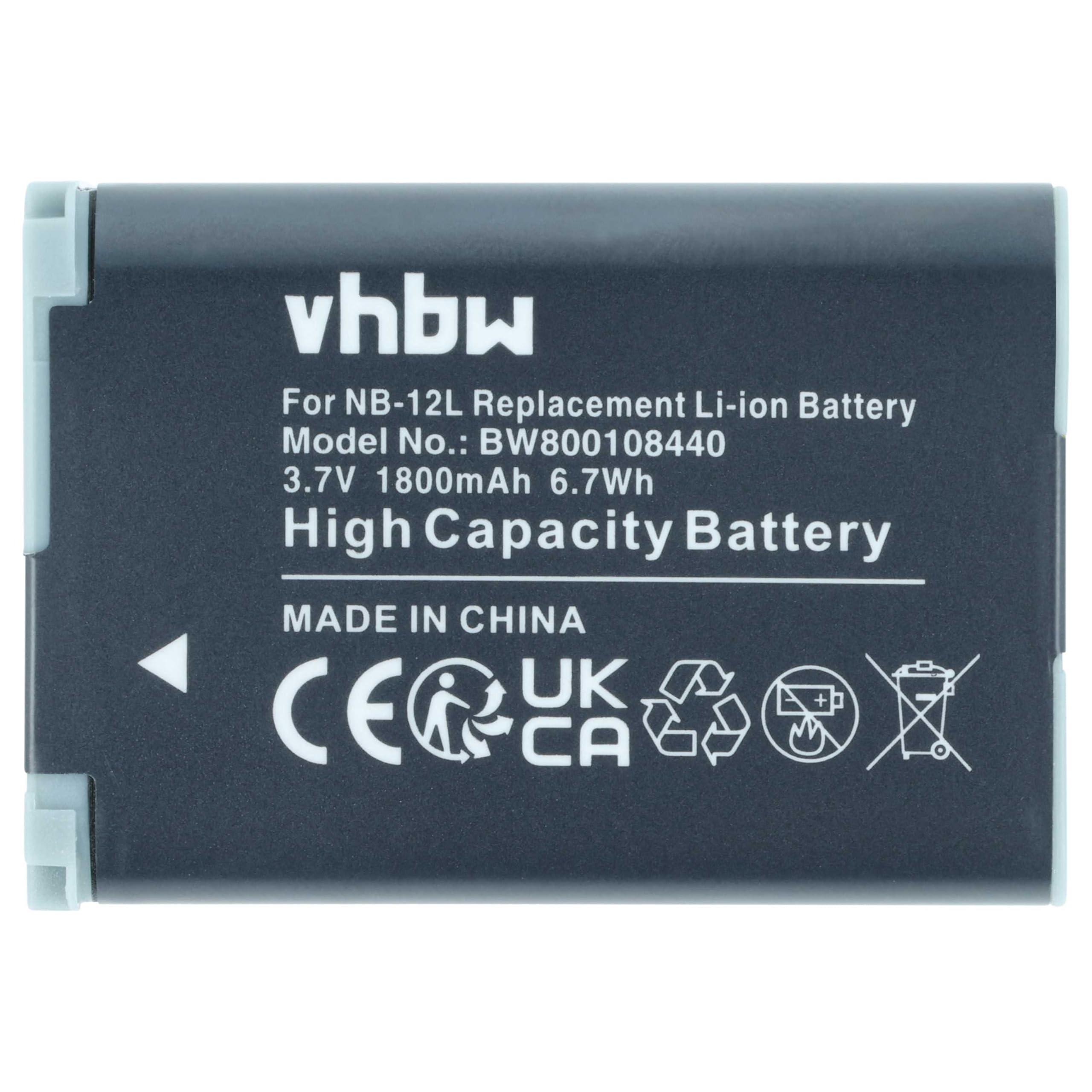 vhbw 2X Akku Ersatz für Canon NB-12L