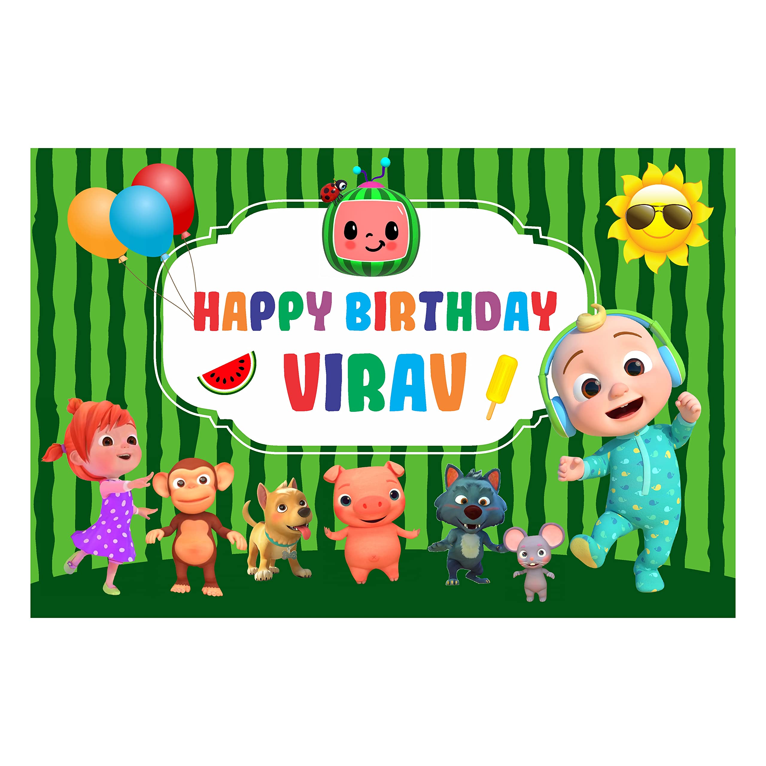 Buy The Blu Party Customized Melon Theme Birthday Backdrop Banner buy-the-blu-party-customized-melon-theme-birthday-backdrop-banner