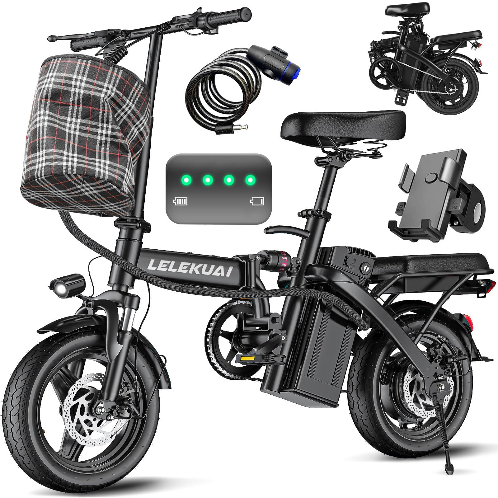 LELEKUAI Electric Bike for Adults Teens