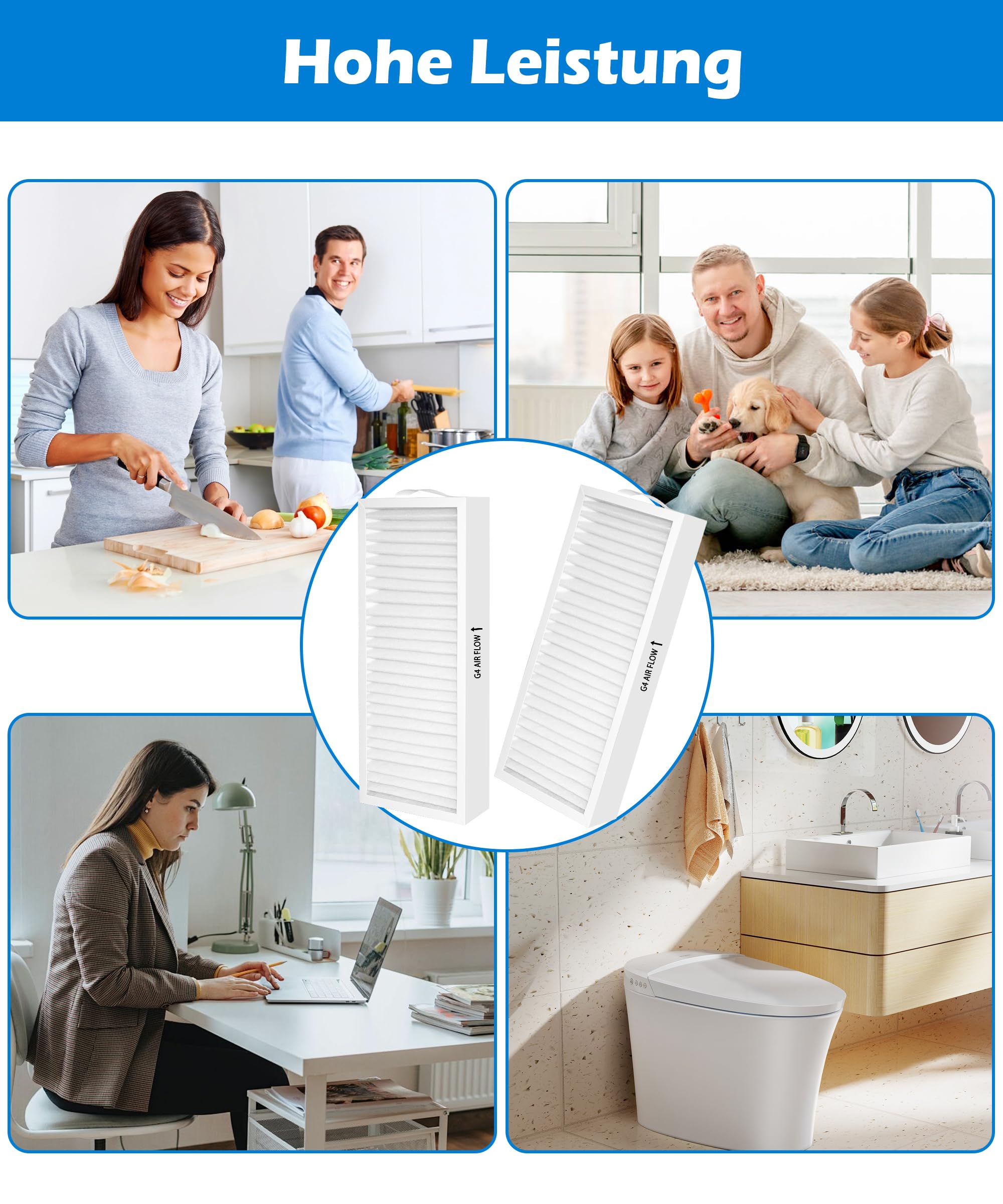 Lot de 4 filtres de rechange AP310 pour Pluggit Avent P 310, G4, APFG4-310