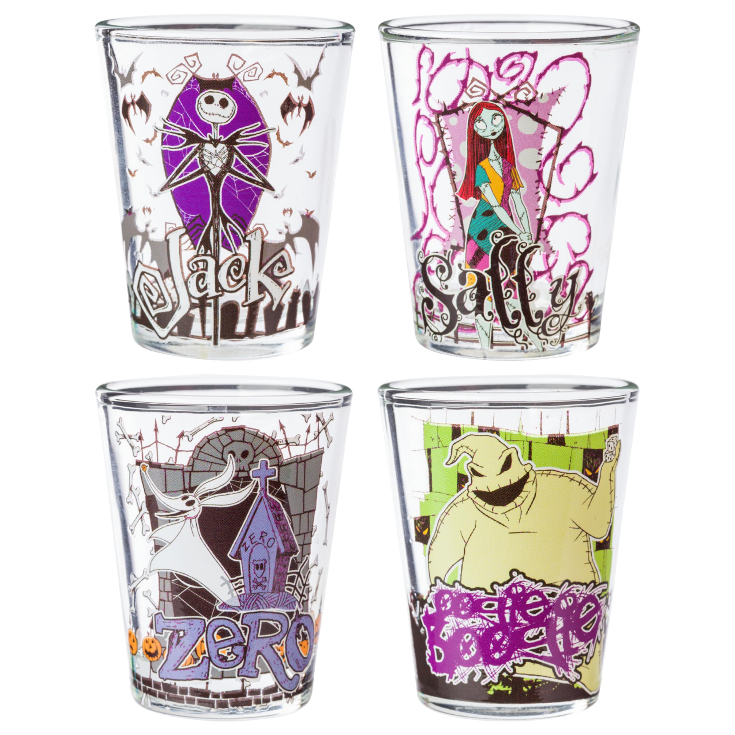 Silver Buffalo Disney Nightmare Before Christmas, 4 Pack Mini Glass Set