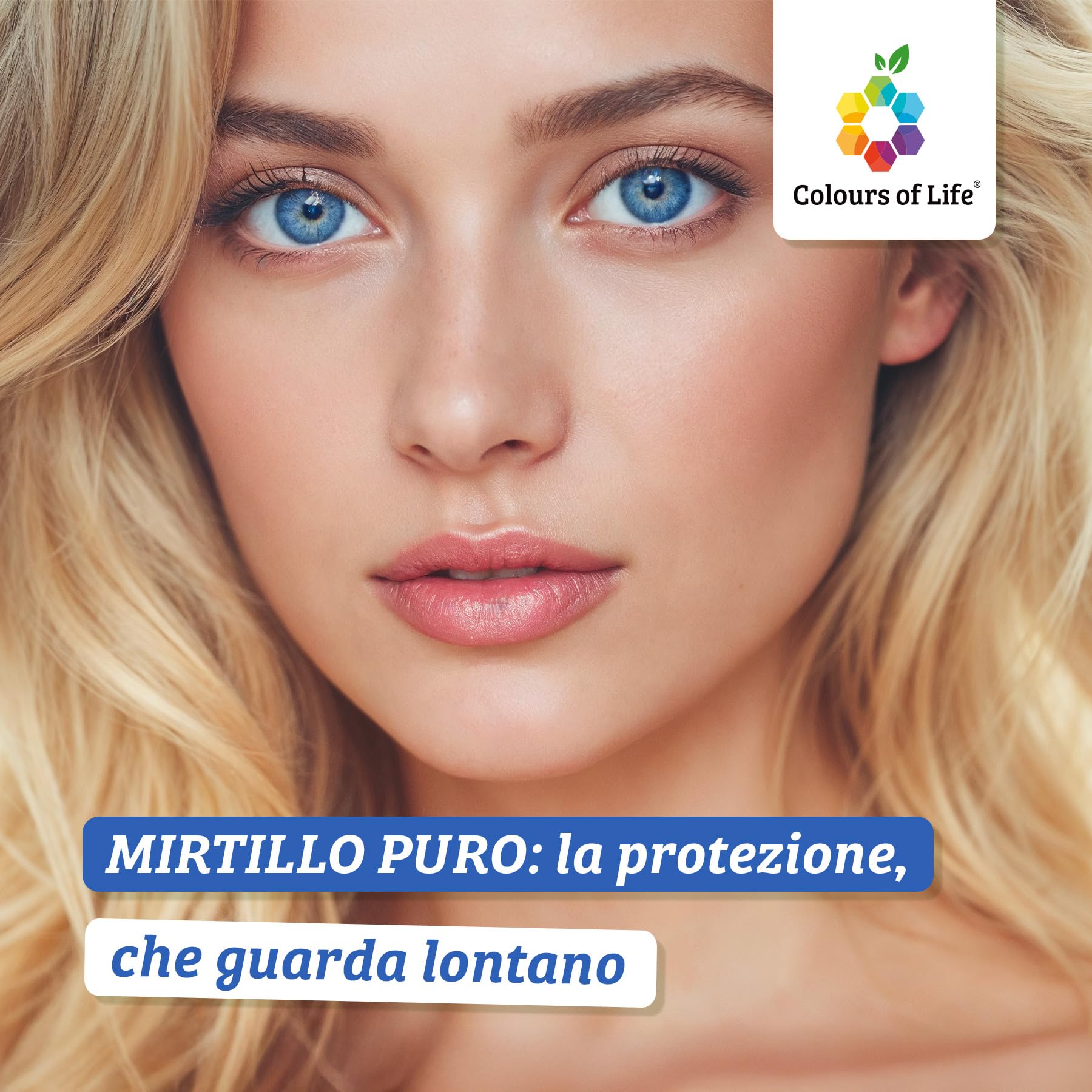 Colours of Life Mirtillo Puro - Integratore Mirtillo nero per il benessere della vista - Microcircolo e capacità visiva - Senza Glutine e Vegano, 60 capsule vegetali