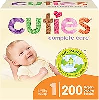 Vista 1 de Cuties Pañales Skin Smart, absorbentes y hipoalergénicos con lengüetas flexibles y seguras Caja grande Talla 1 200