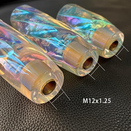 Miniatura 6 de Pomo de Cambio de Marchas para Coche Pomo de Cambio de Marchas con Palanca de Velocidad Pomo de Cambio de Marchas de Cristal con 3 Adaptadores Pomo